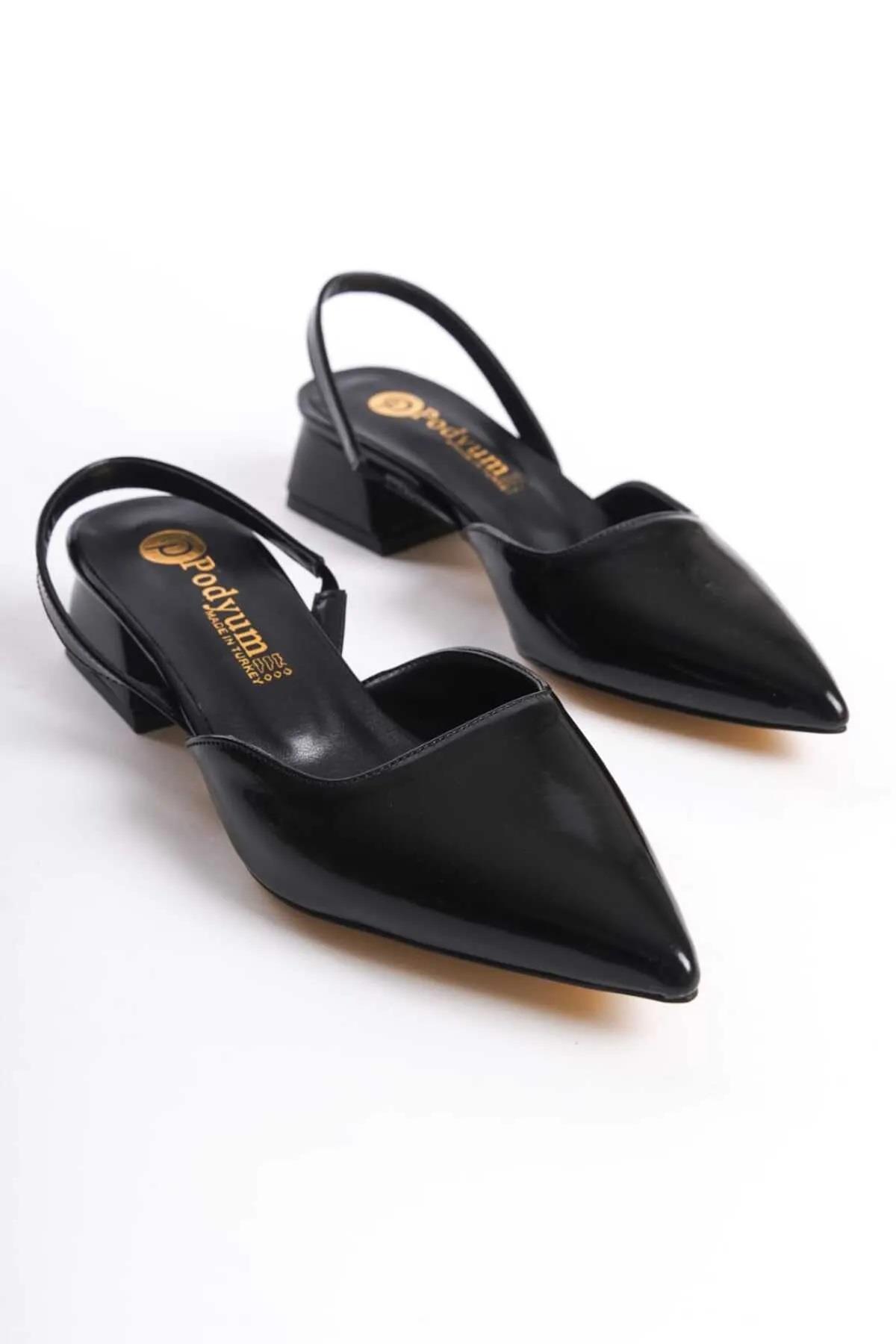 Kadın Sivri Burun Arkası Açık Klasik Topuklu Ayakkabı - Görsel 4