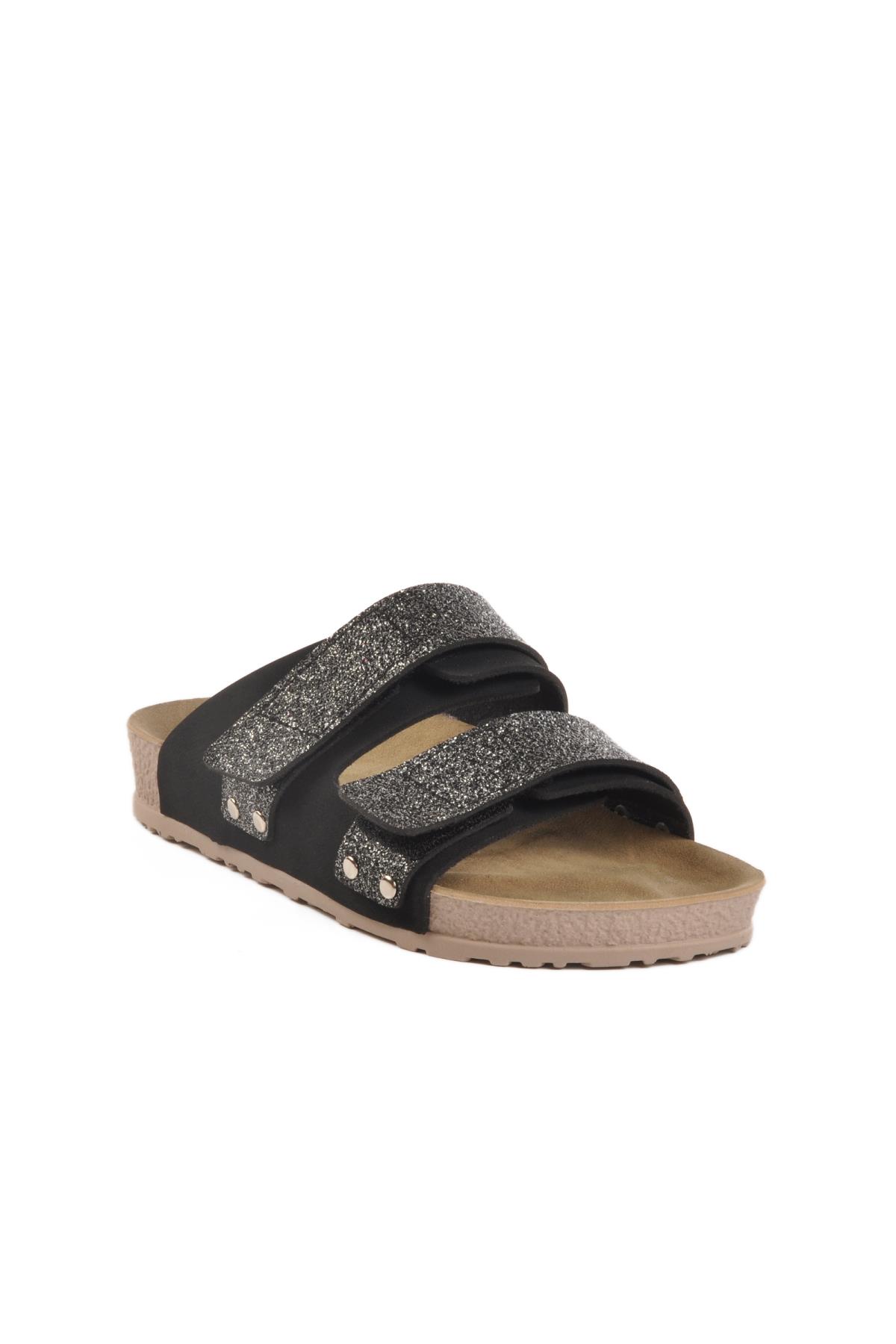 20-009 Z Siyah Kadın Anatomik Terlik - Görsel 2