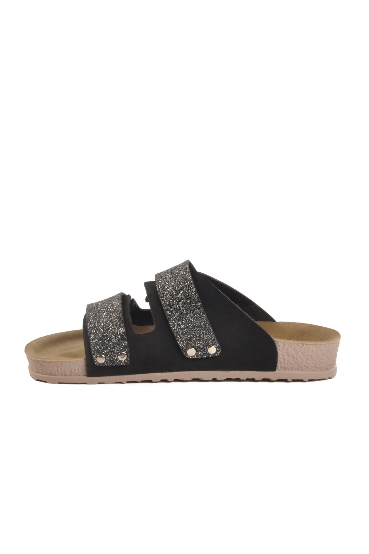 20-009 Z Siyah Kadın Anatomik Terlik - Görsel 3