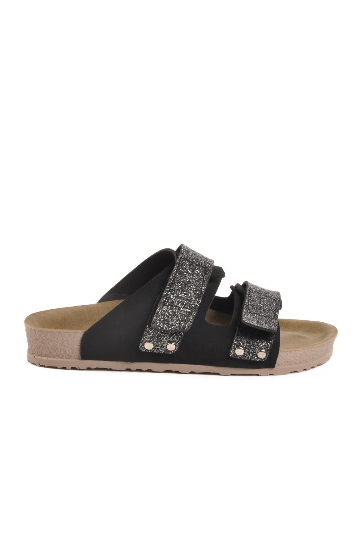 20-009 Z Siyah Kadın Anatomik Terlik - Görsel 4