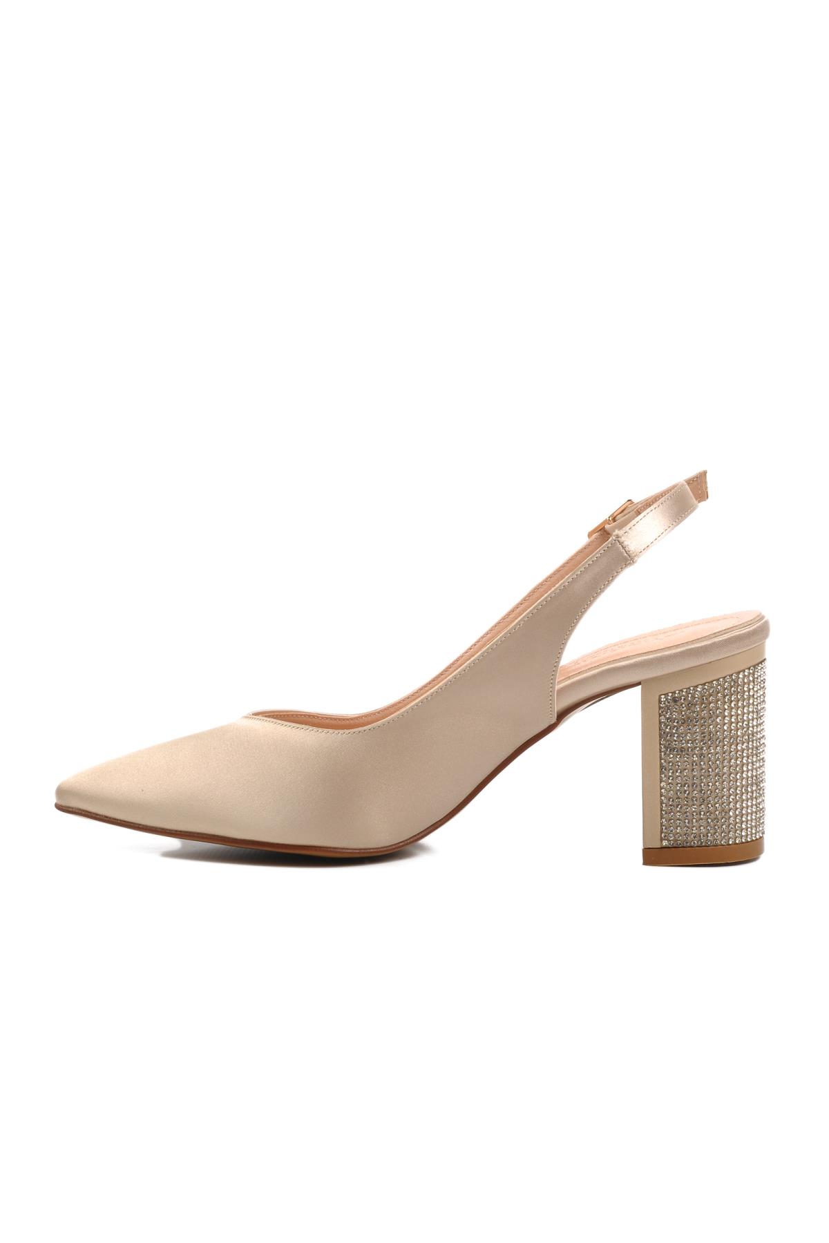 357128 Z Altın Kadın Topuklu Ayakkabı - Görsel 3