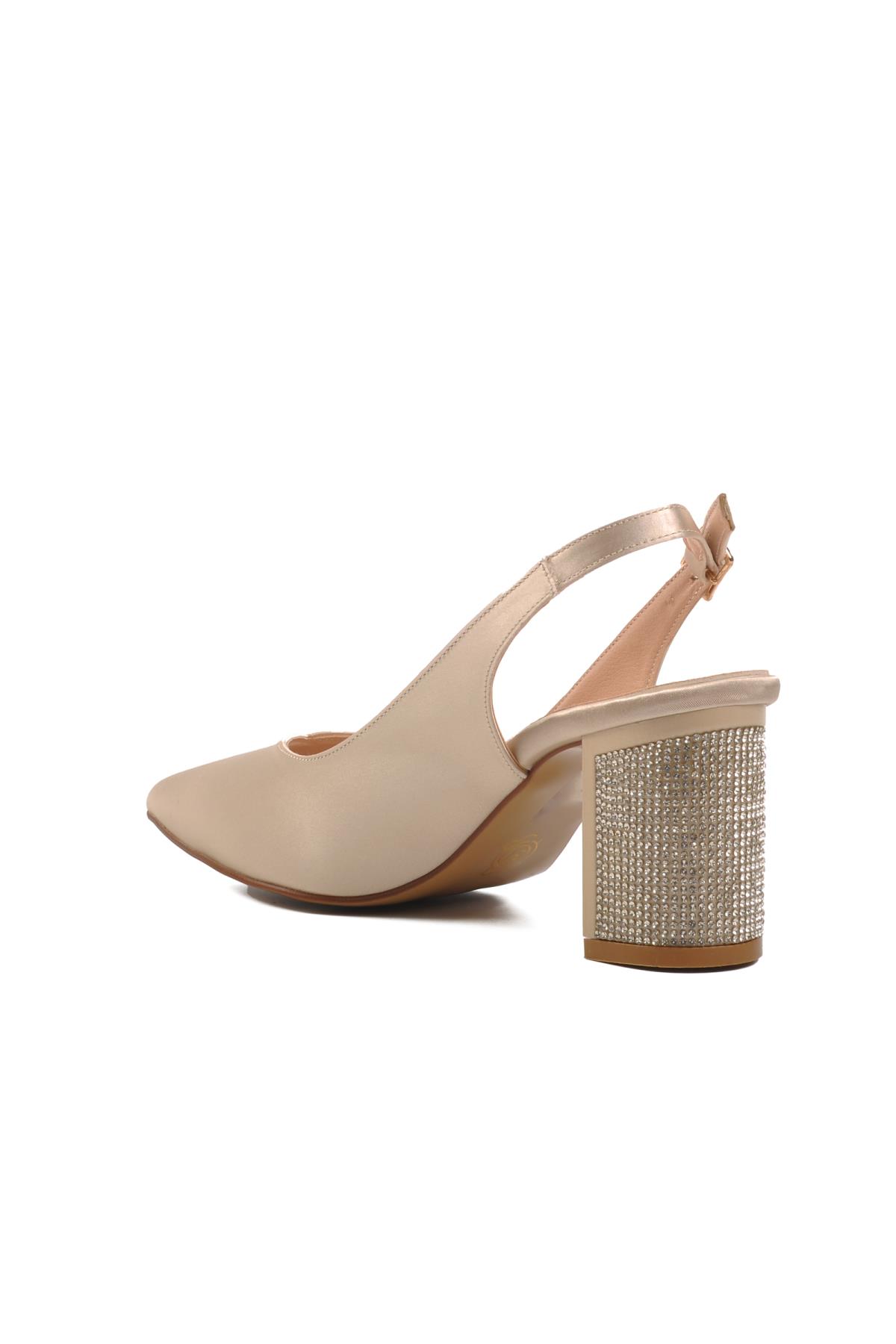 357128 Z Altın Kadın Topuklu Ayakkabı - Görsel 5