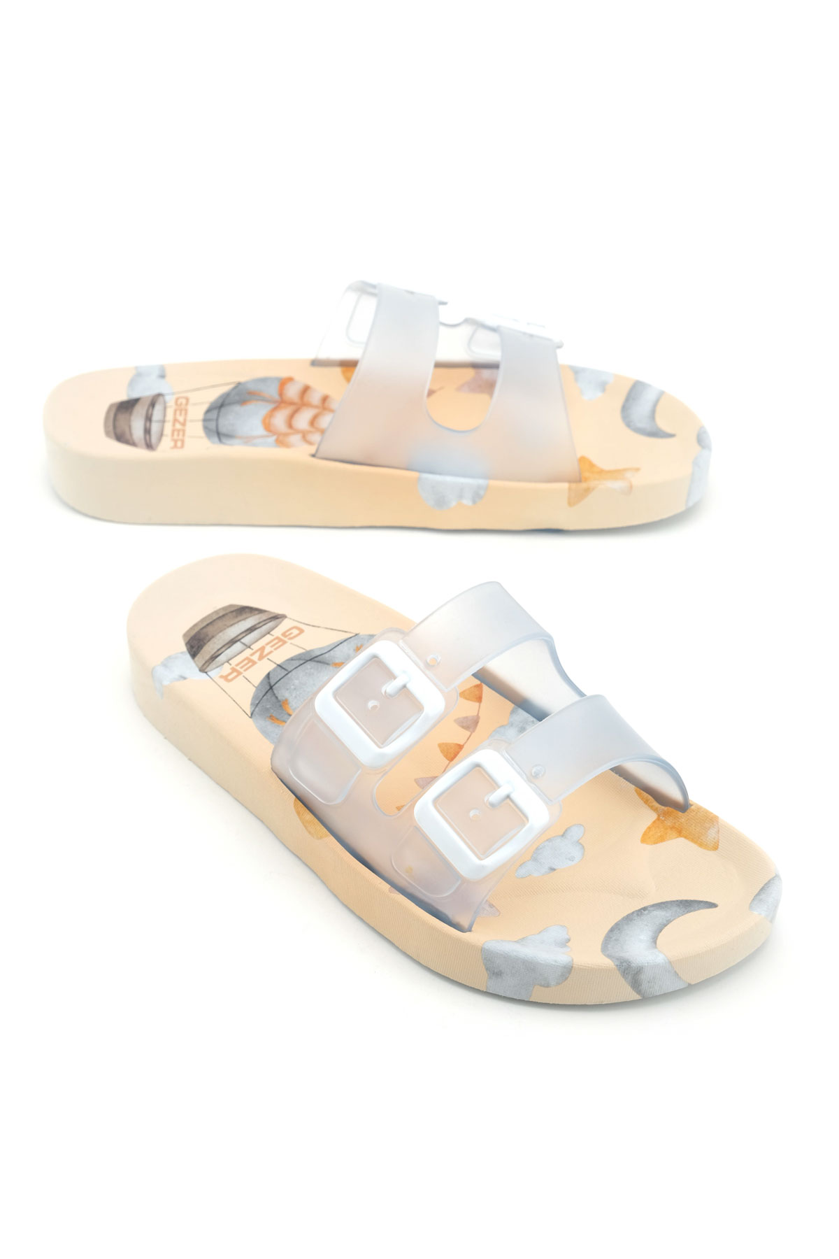 Gezer Gezer Beyaz Kadın Yazlık Airblow Islak Zemine Uygun Rahat Taban Ev Banyo Havuz Plaj Günlük Terlik Sandalet & Terlik | Flo Beyaz - 2. görsel