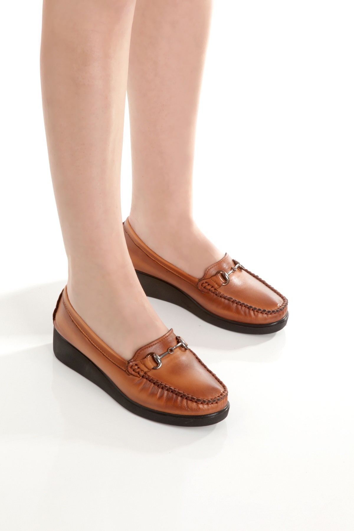 Taap Taba Renk Hakiki Deri Anatomik Cırt Cırtlı Hafif Rahat Genç Anne Ayakkabısı - Görsel 2