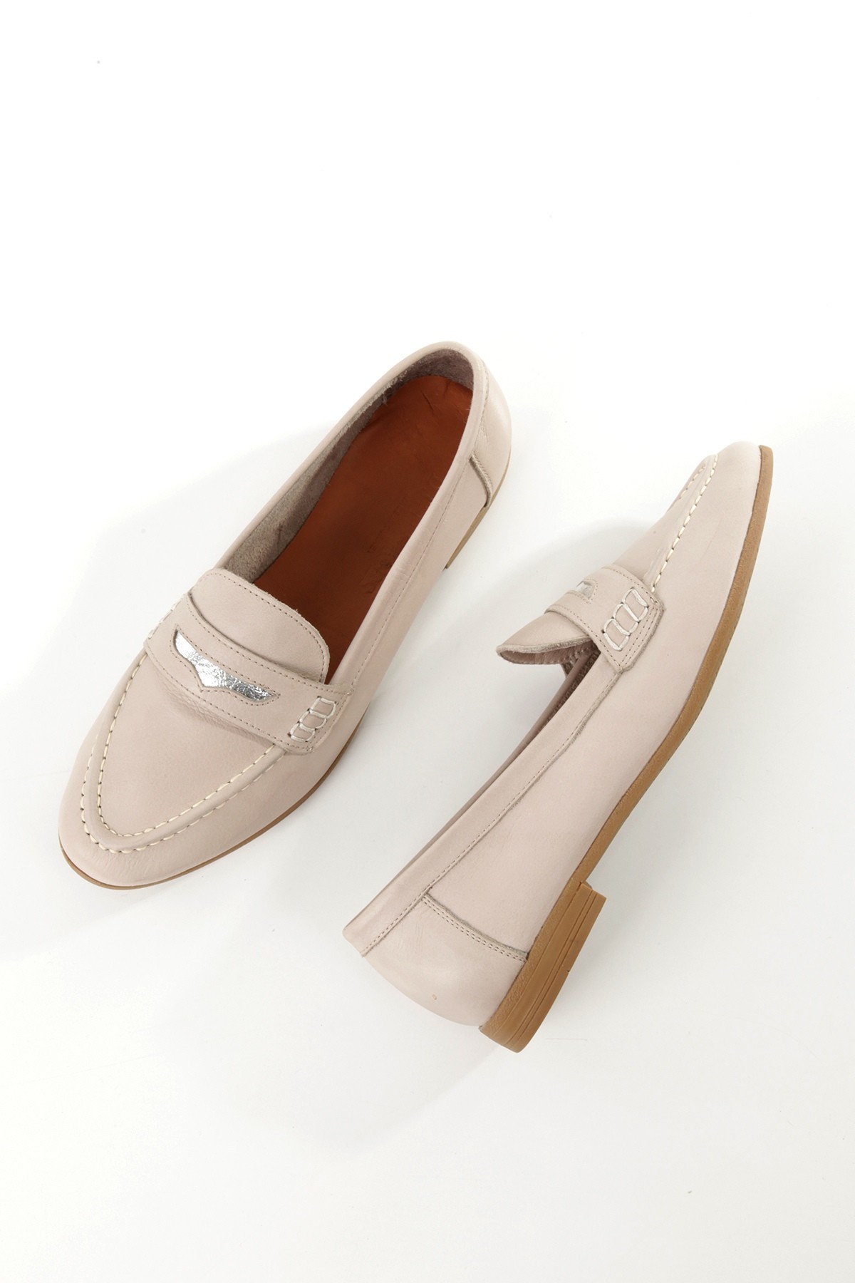 Sanra Ten Rengi Hakiki Deri Yumuşak Babet Maskulen Ayakkabı - Görsel 5