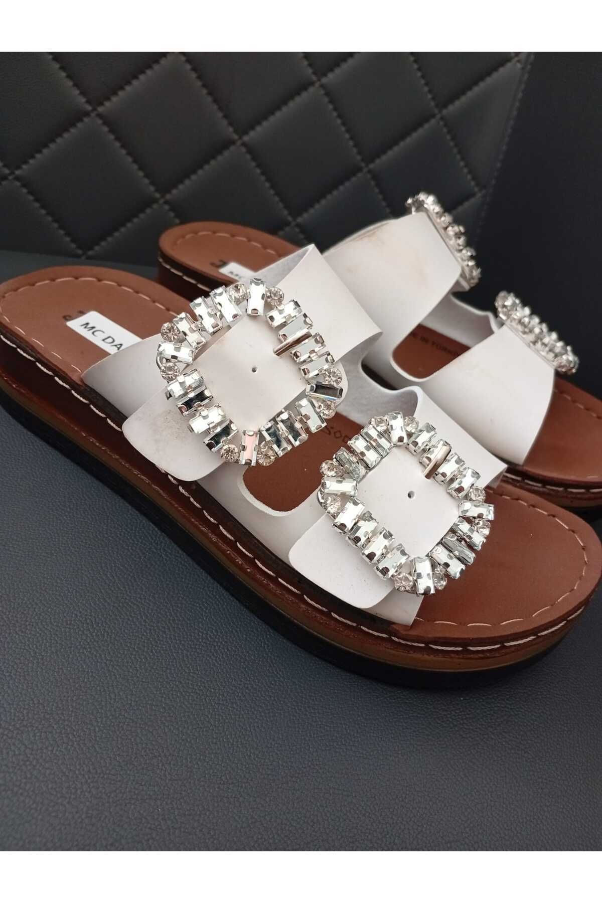 37145 DOLGU TOPUKLU OROTPEDİK DİKİŞLİ TABAN TAŞLI TERLİK - Görsel 2