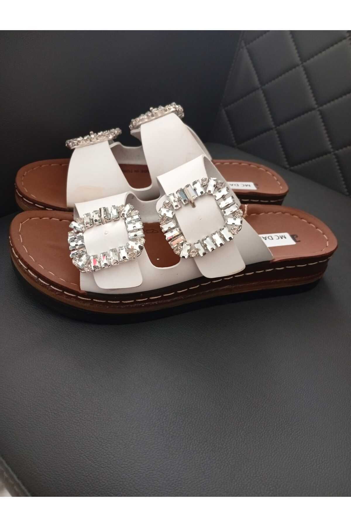 37145 DOLGU TOPUKLU OROTPEDİK DİKİŞLİ TABAN TAŞLI TERLİK - Görsel 4