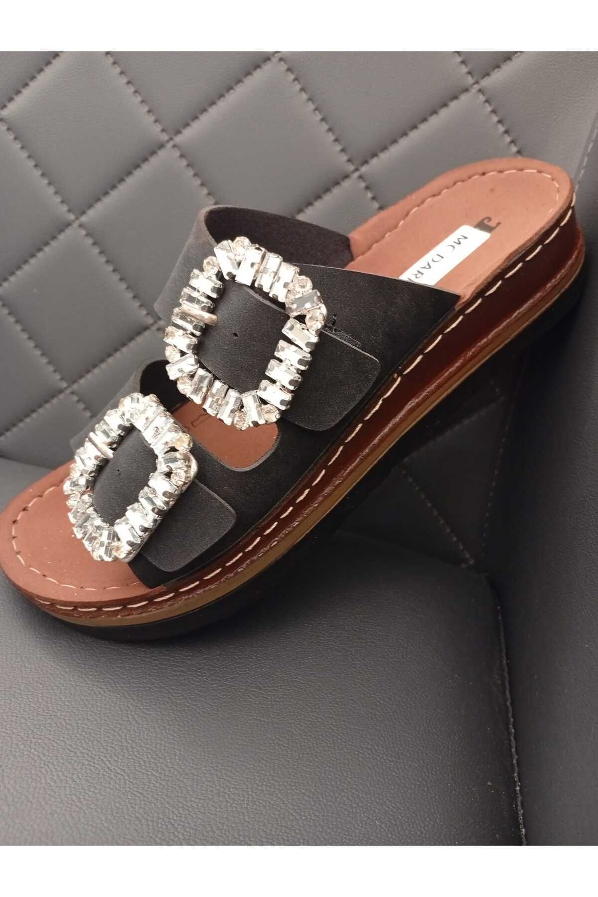 37145 DOLGU TOPUKLU OROTPEDİK DİKİŞLİ TABAN TAŞLI TERLİK - Görsel 3