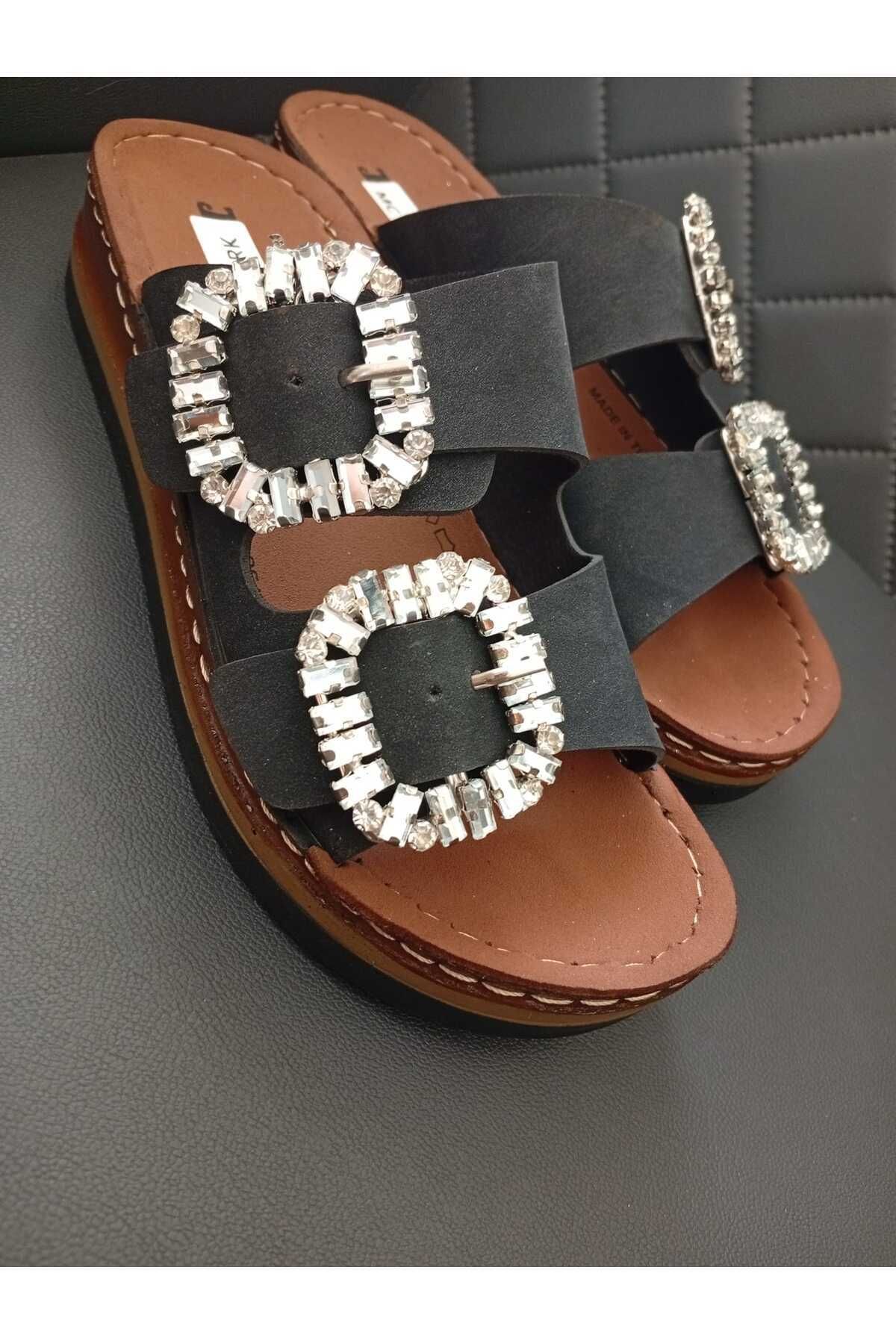 37145 DOLGU TOPUKLU OROTPEDİK DİKİŞLİ TABAN TAŞLI TERLİK - Görsel 4