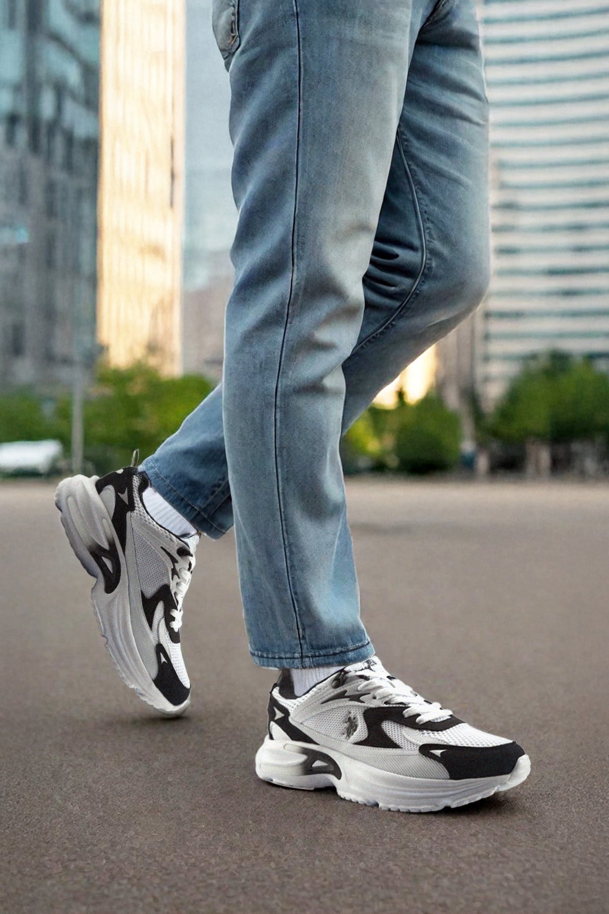 U.s. Polo Assn. U.s. Polo Assn. AITOR 5FX Beyaz Erkek Koşu Ayakkabısı Sneaker | Flo Beyaz - 3. görsel