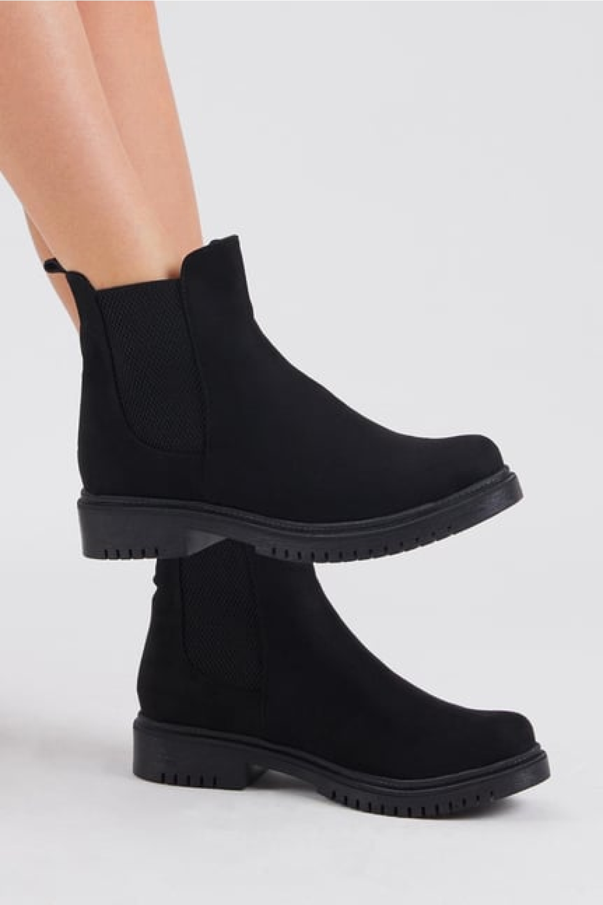 Tonny Black Kadın Siyah Cilt Lastikli Rahat Kalıp Bot - Görsel 5