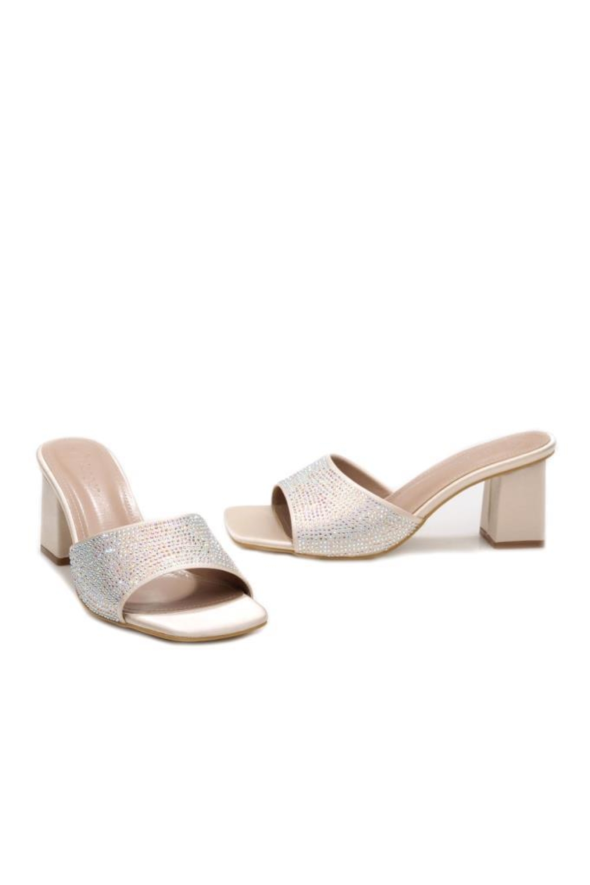 Pisagor PS-33580 Kadın Topuklu Taşlı Terlik - Görsel 4