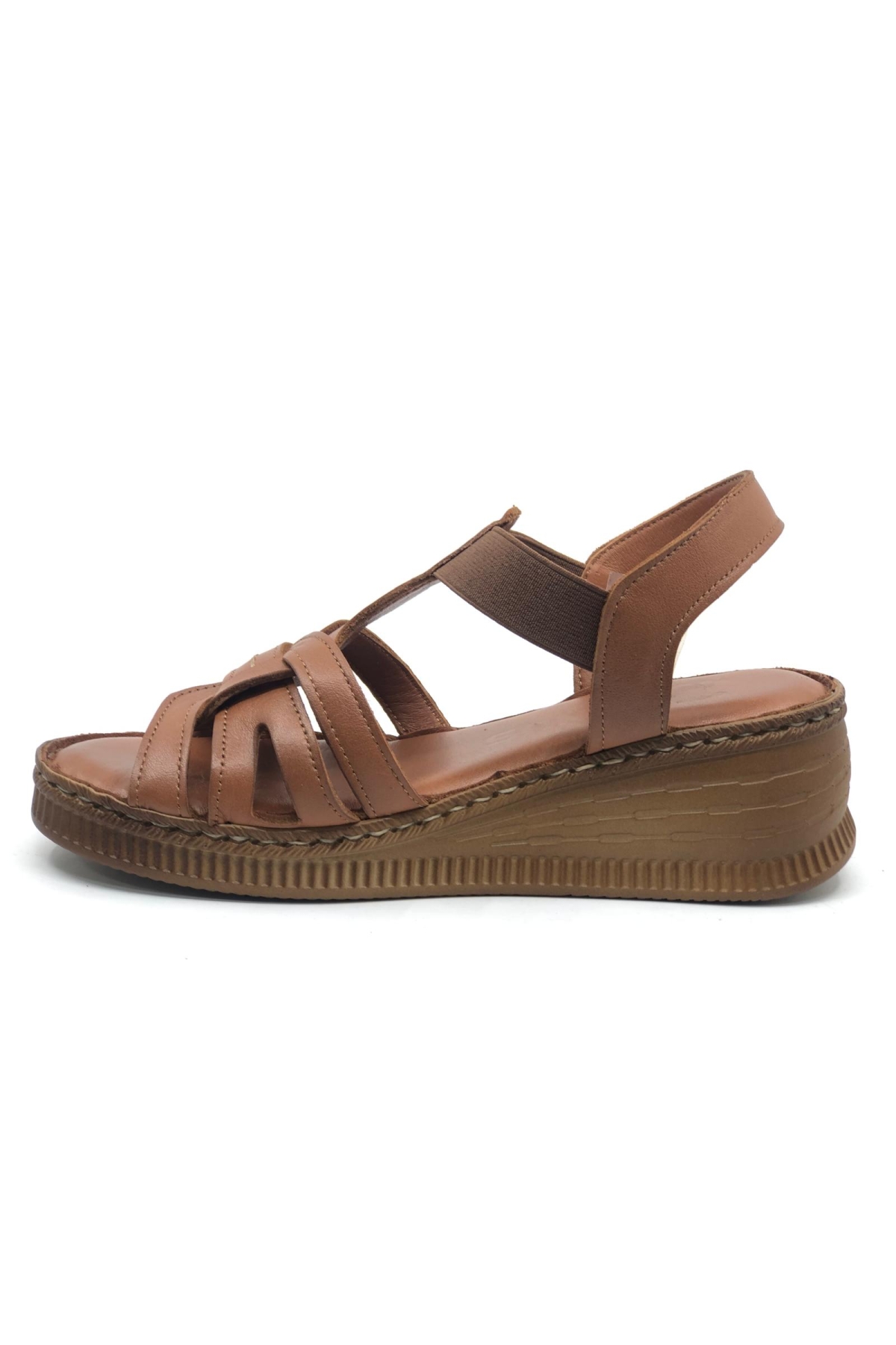 Tog Hakiki Deri Comfort Ortopedik Kadın Sandalet - Görsel 5
