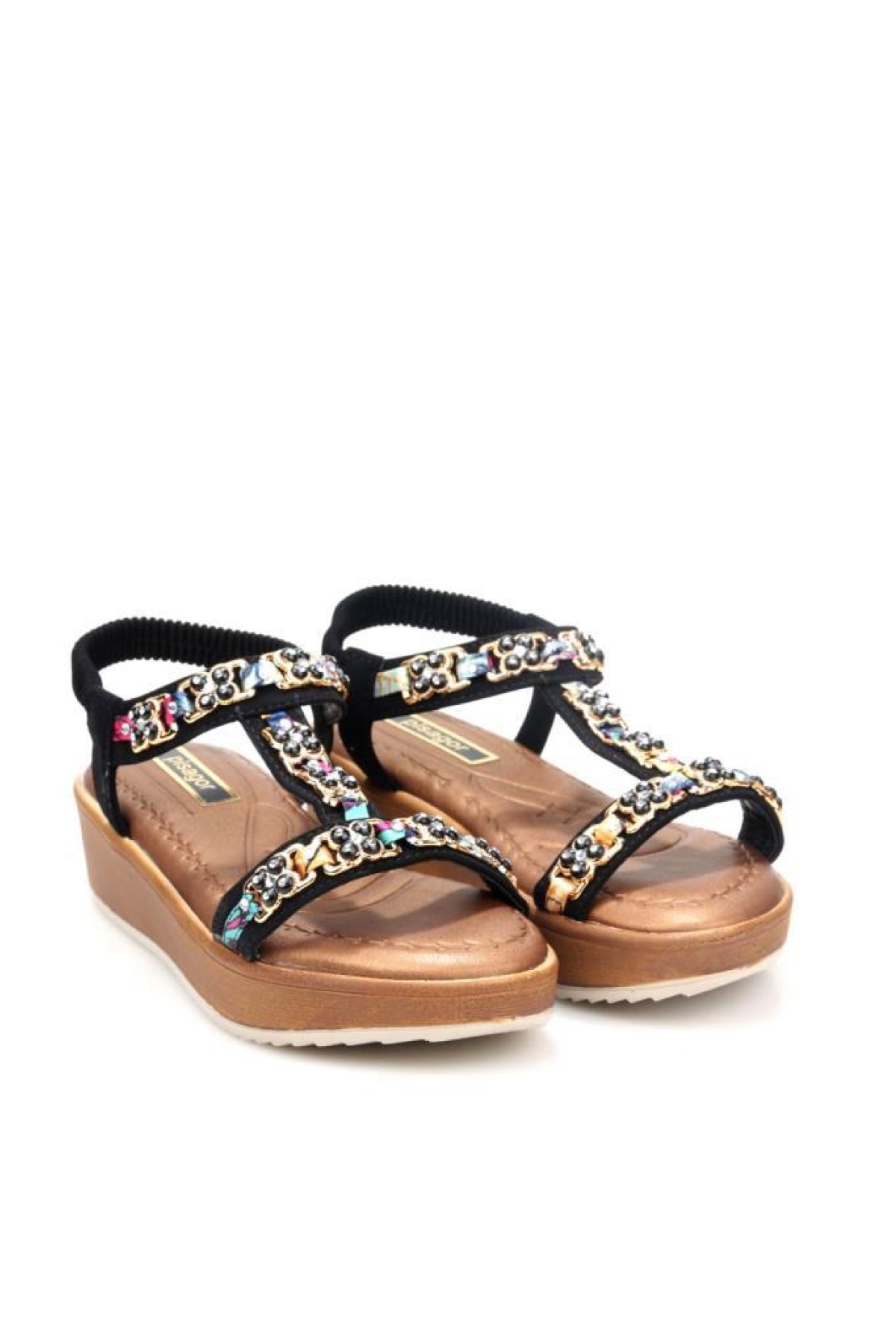 Pisagor 31350 Ortopedik Kadın Günlük Taşlı Sandalet - Görsel 3