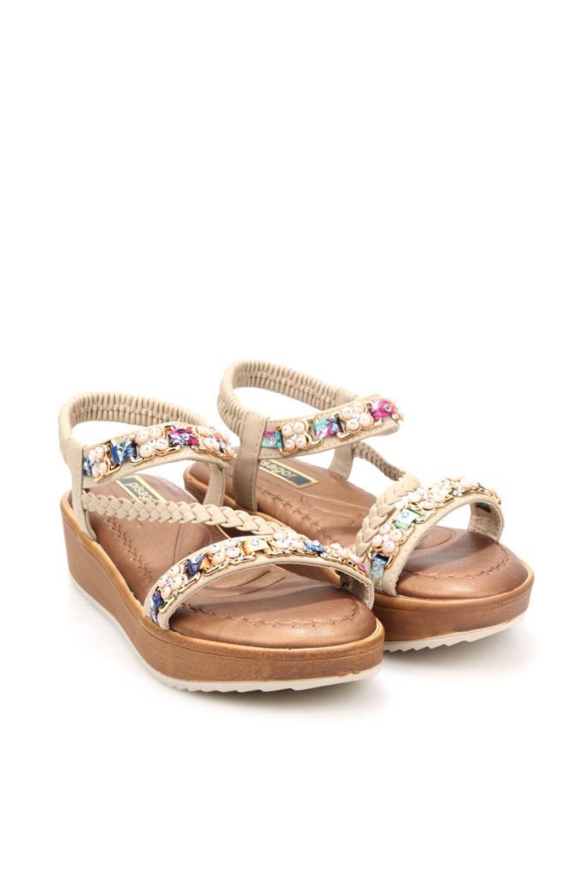 Pisagor 31340 Ortopedik Kadın Günlük Taşlı Sandalet - Görsel 3