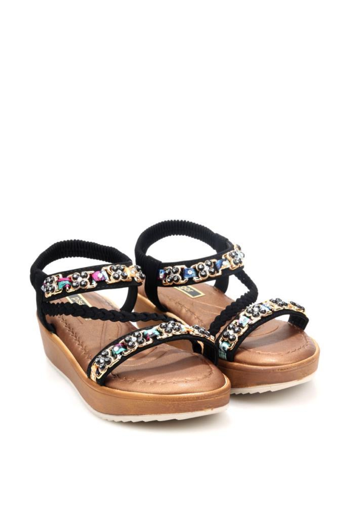 Pisagor 31340 Ortopedik Kadın Günlük Taşlı Sandalet - Görsel 3
