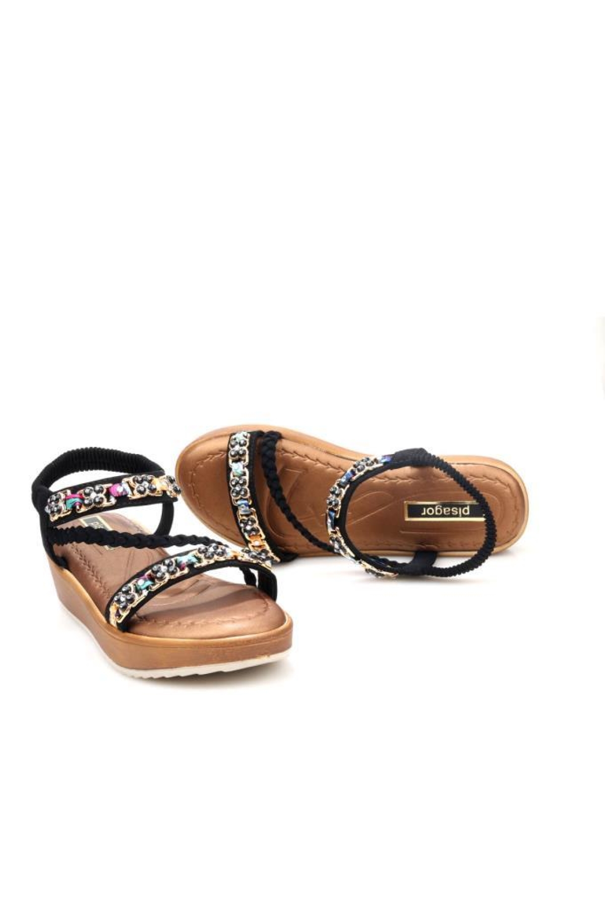 Pisagor 31340 Ortopedik Kadın Günlük Taşlı Sandalet - Görsel 5