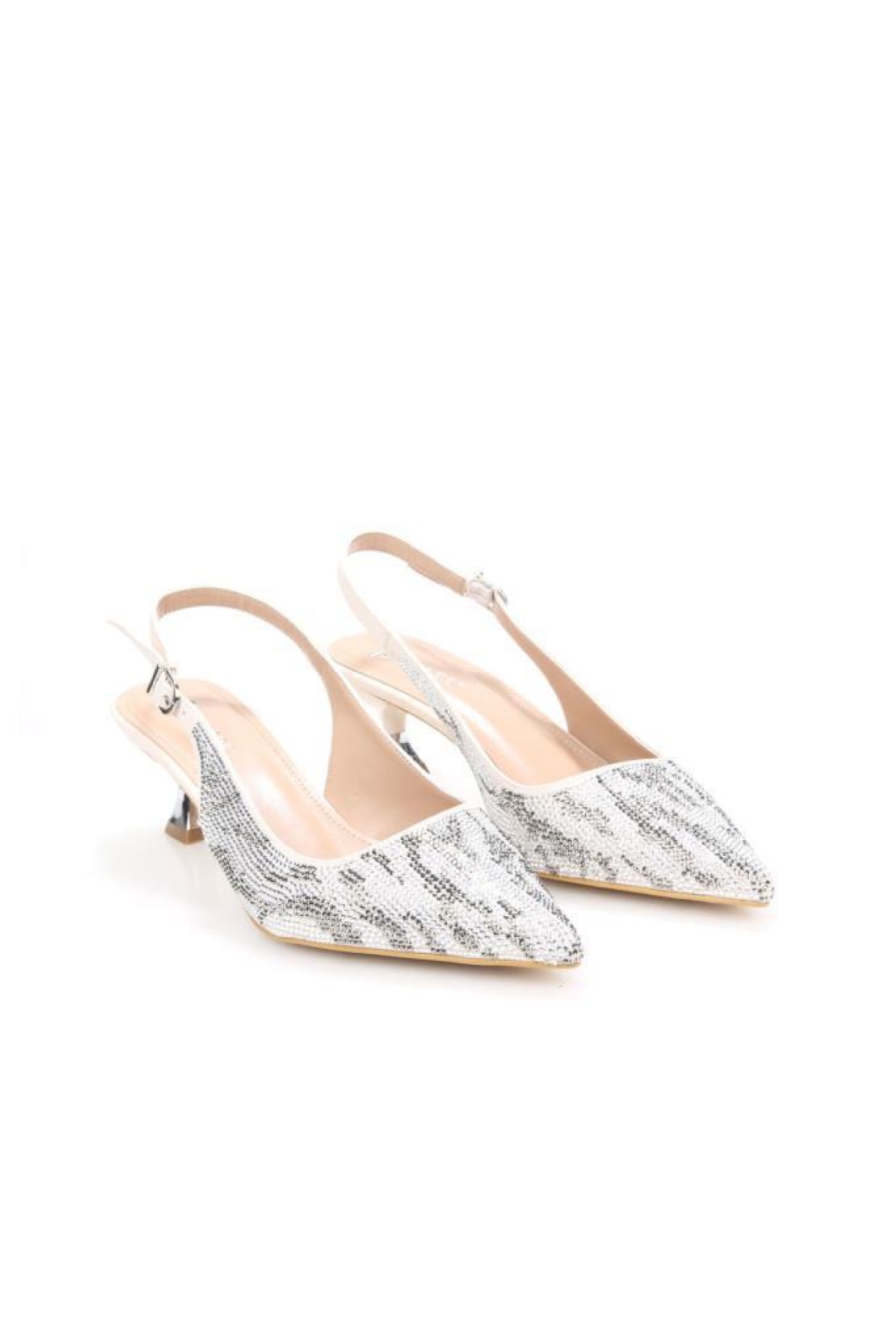 Pisagor Ps-32370 Kadın 4 Cm Arkası Açık Taşlı Abiye Stiletto Ayakkabı - Görsel 2