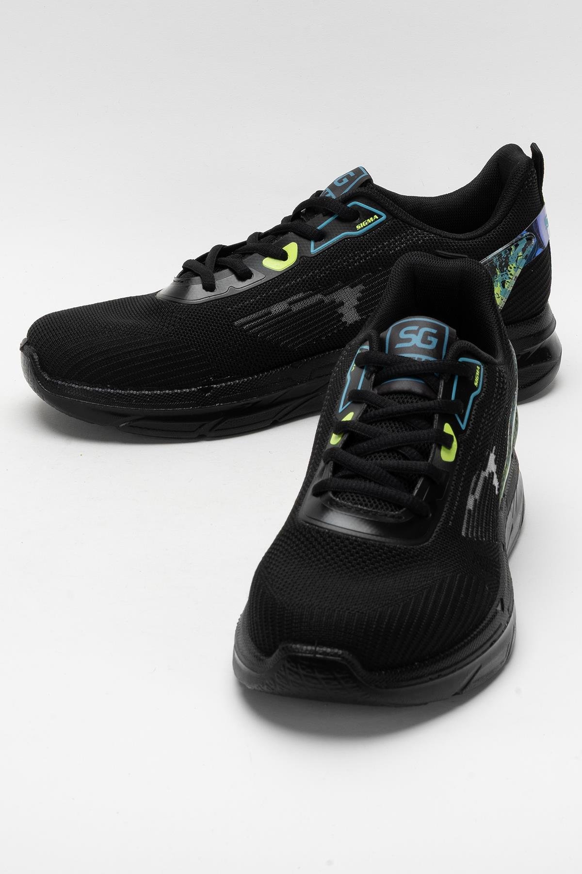 Erkek Triko Sneaker Rahat Hava Alabilen Kokusuz Spor Ayakkabı SİYAH - Görsel 6