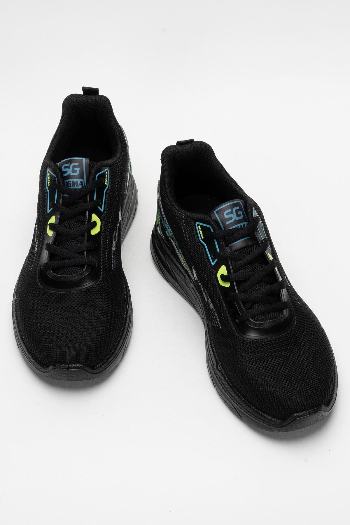 Erkek Triko Sneaker Rahat Hava Alabilen Kokusuz Spor Ayakkabı SİYAH - Görsel 7