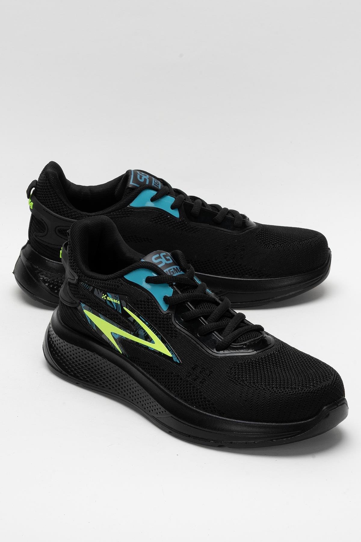 Erkek Triko Sneaker Rahat Hava Alabilen Kokusuz Spor Ayakkabı SİYAH - Görsel 3