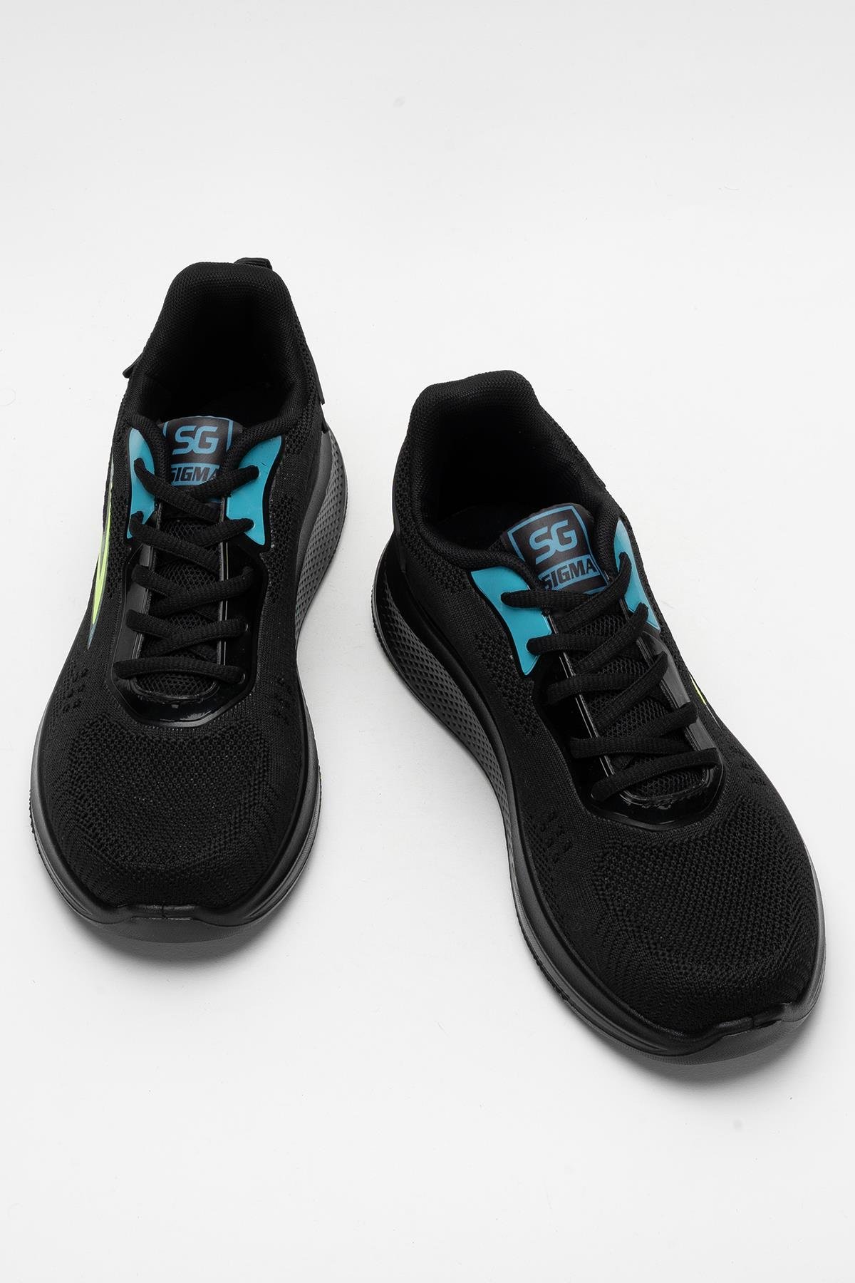 Erkek Triko Sneaker Rahat Hava Alabilen Kokusuz Spor Ayakkabı SİYAH - Görsel 7