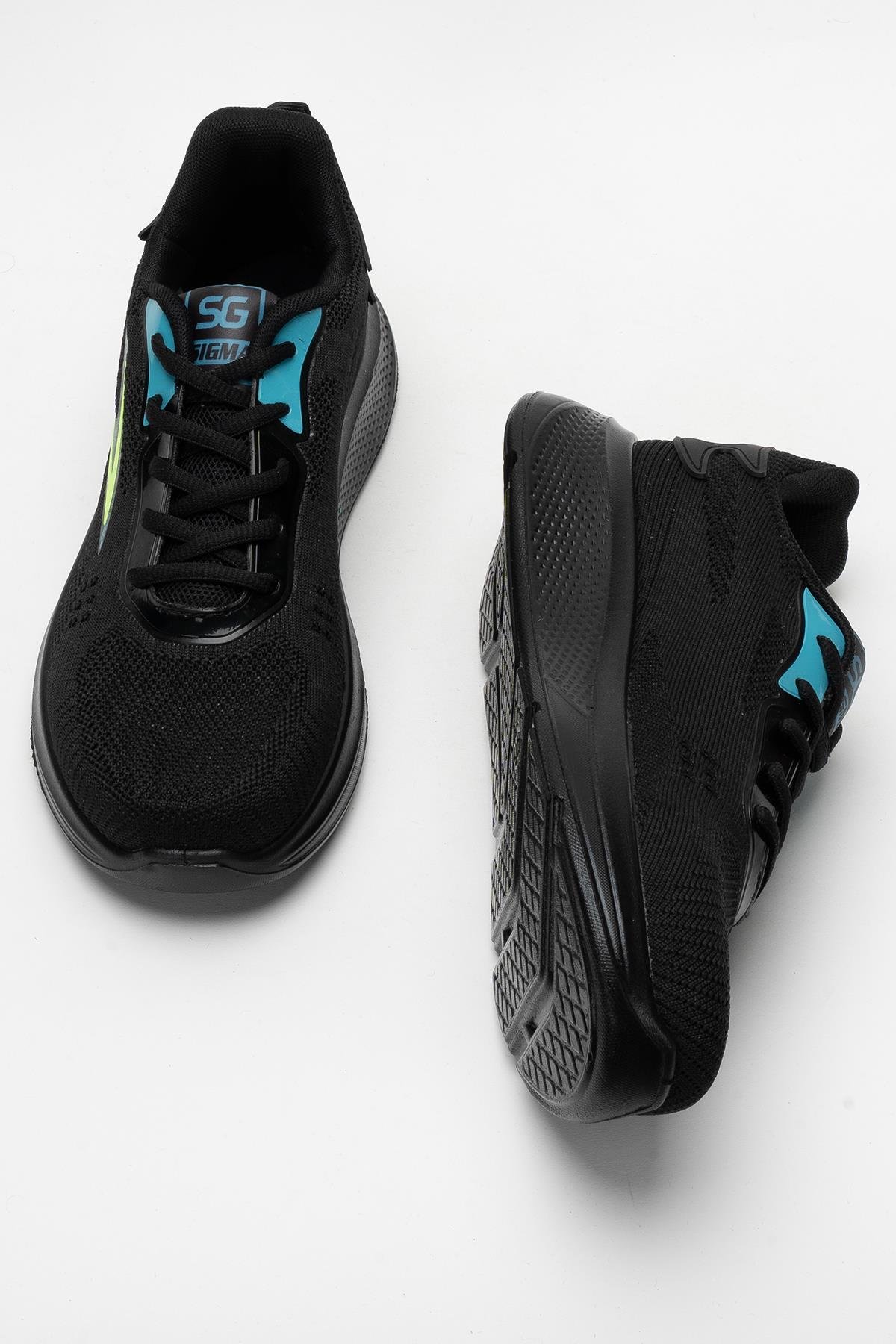 Erkek Triko Sneaker Rahat Hava Alabilen Kokusuz Spor Ayakkabı SİYAH - Görsel 8