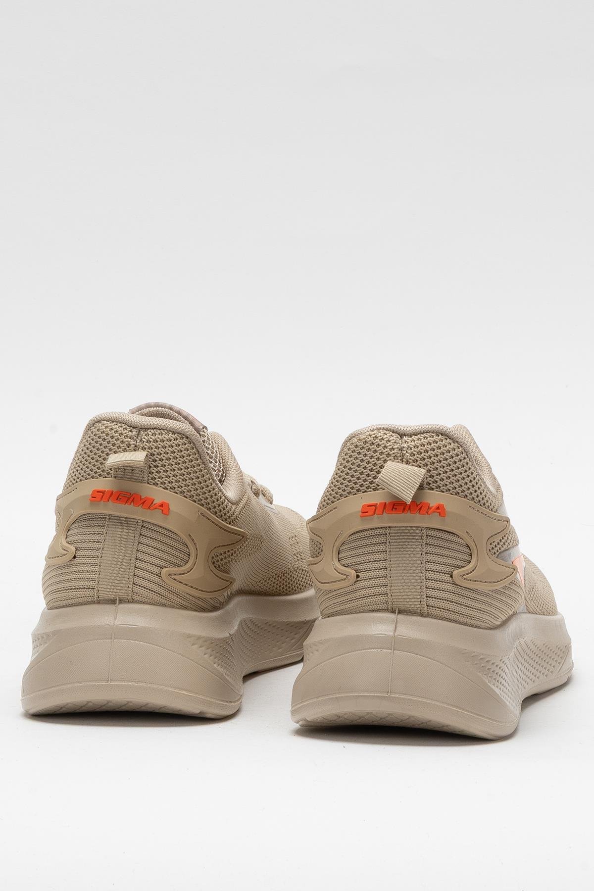 Erkek Triko Sneaker Rahat Hava Alabilen Kokusuz Spor Ayakkabı BEJ - Görsel 5