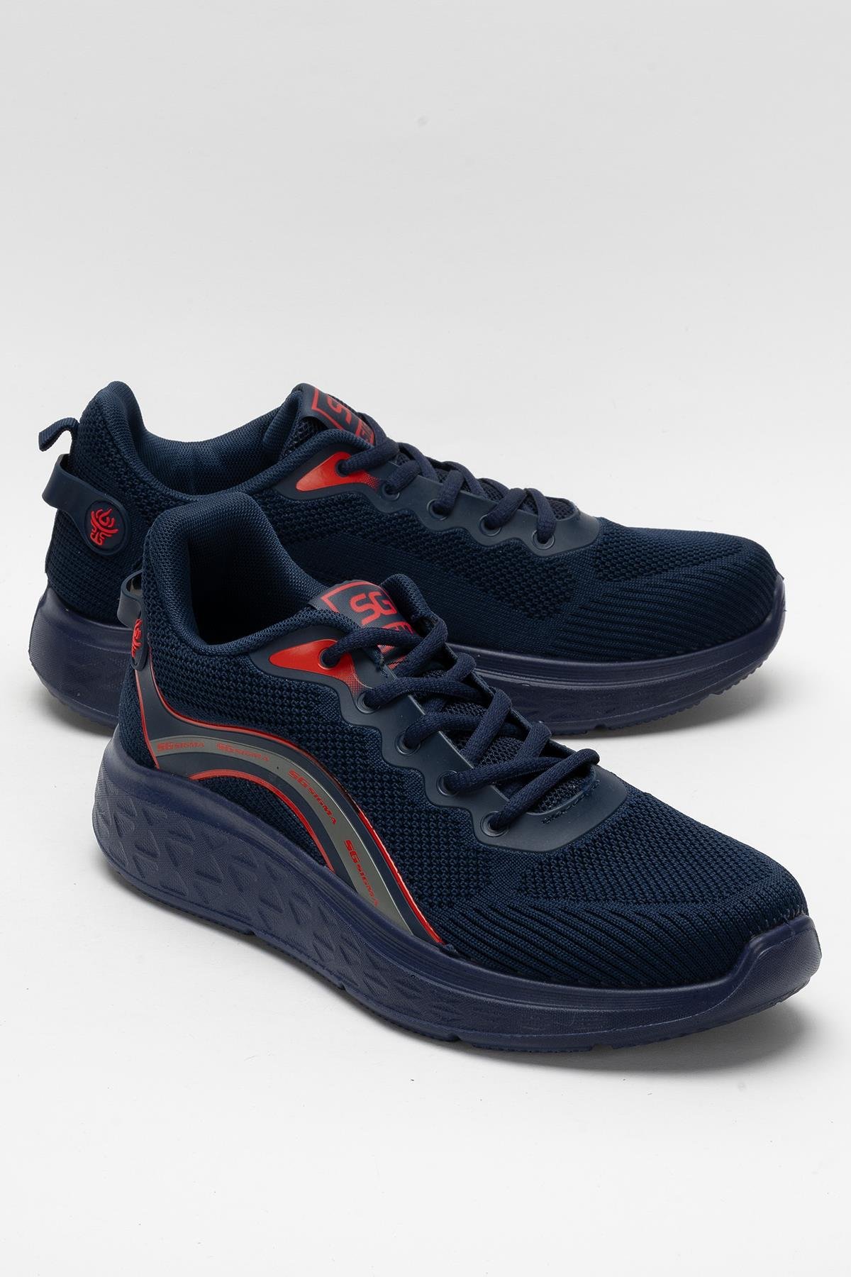 Erkek Triko Sneaker Rahat Hava Alabilen Kokusuz Spor Ayakkabı LACİVERT - Görsel 3