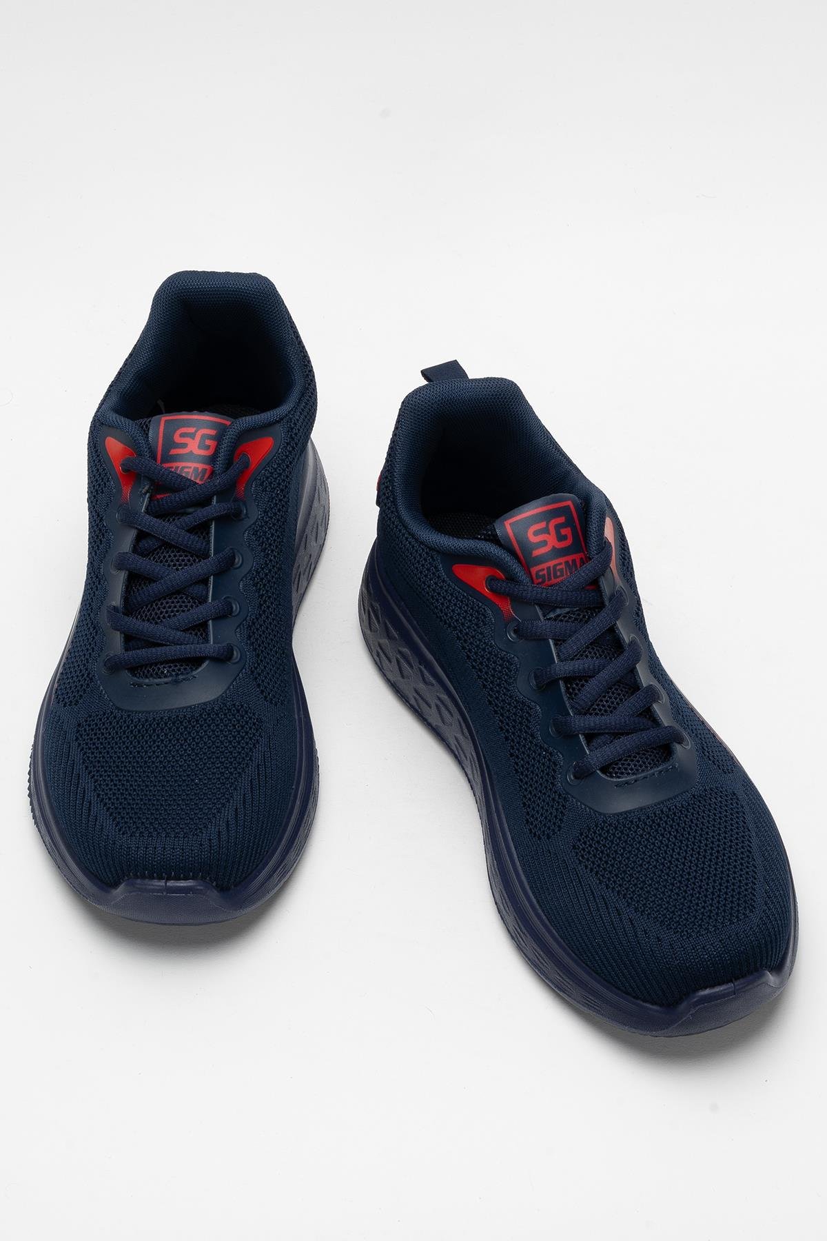 Erkek Triko Sneaker Rahat Hava Alabilen Kokusuz Spor Ayakkabı LACİVERT - Görsel 7