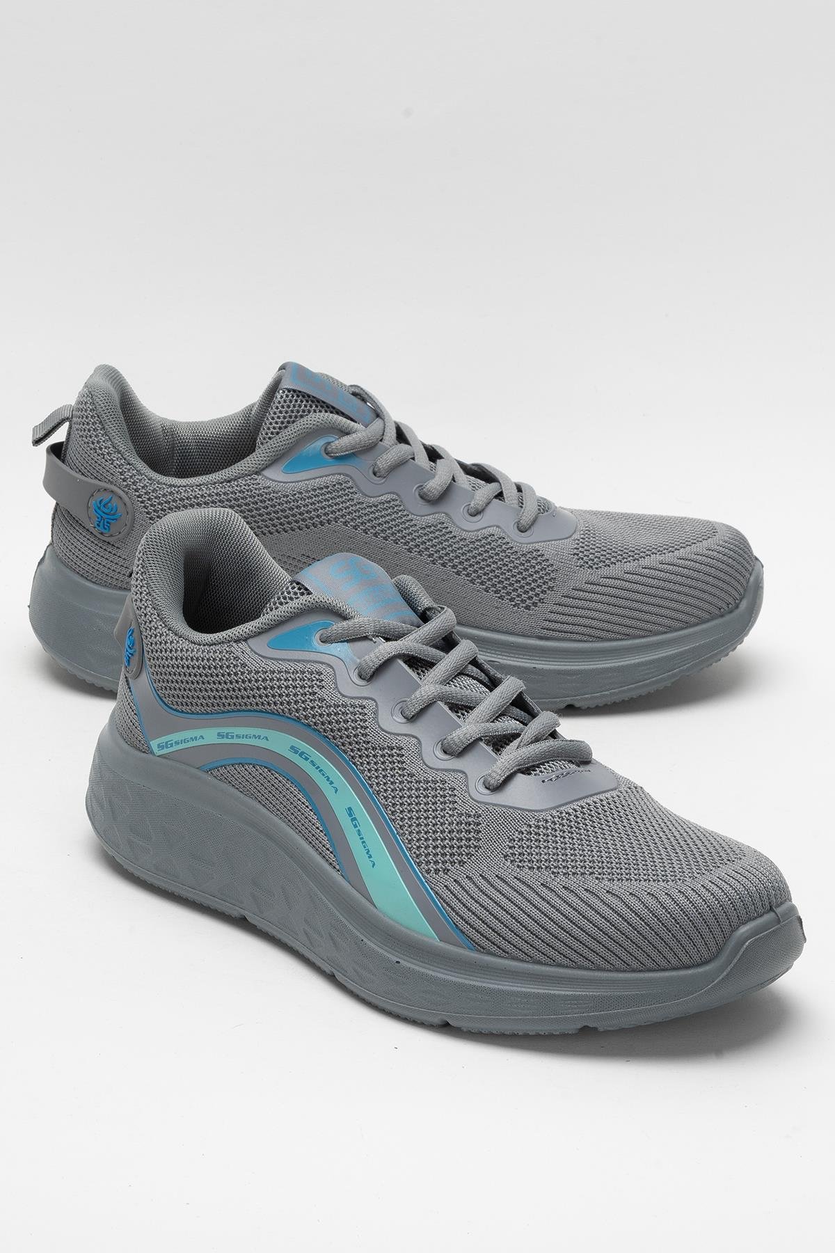 Erkek Triko Sneaker Rahat Hava Alabilen Kokusuz Spor Ayakkabı GRİ - Görsel 3