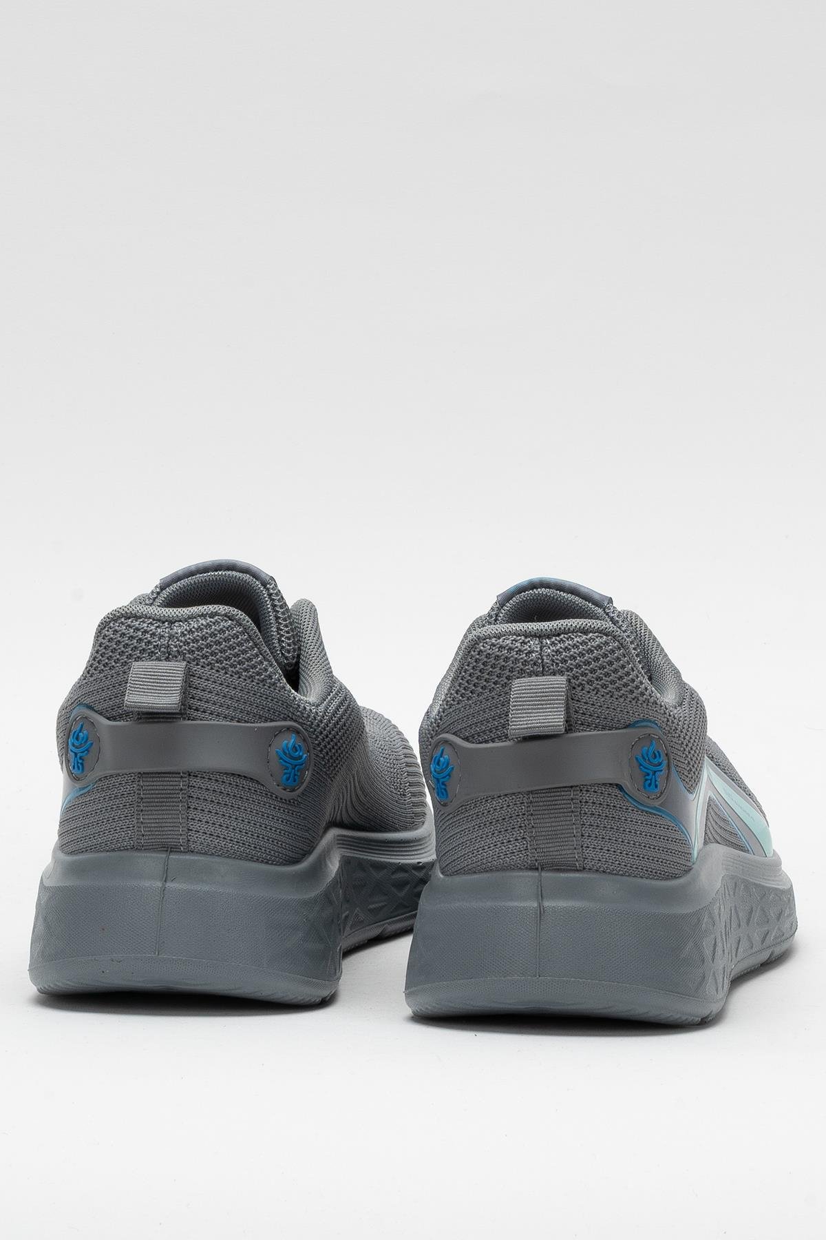 Erkek Triko Sneaker Rahat Hava Alabilen Kokusuz Spor Ayakkabı GRİ - Görsel 5