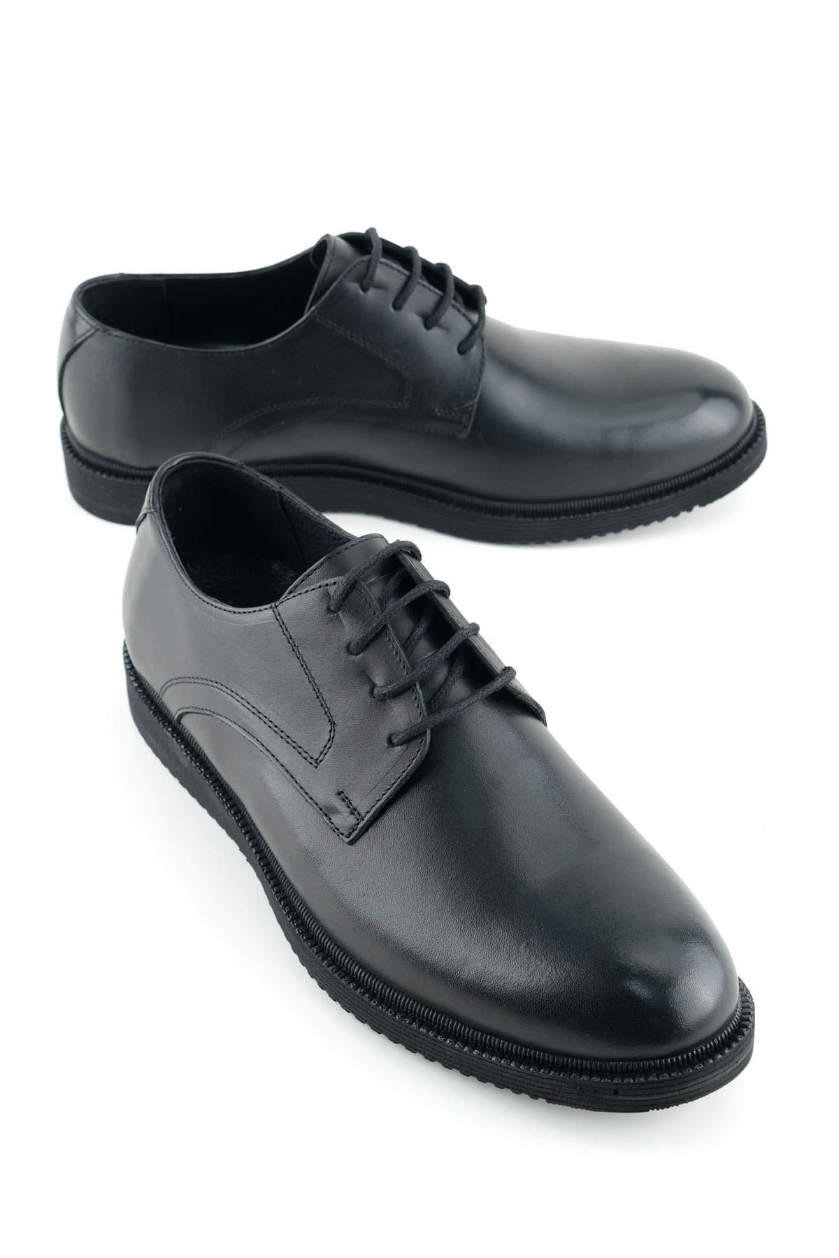 Erkek İç Dış Hakiki Deri Ortopedik Rahat Taban Bağcıklı Ayarlanabilir Günlük Klasik Ayakkabı - Görsel 2