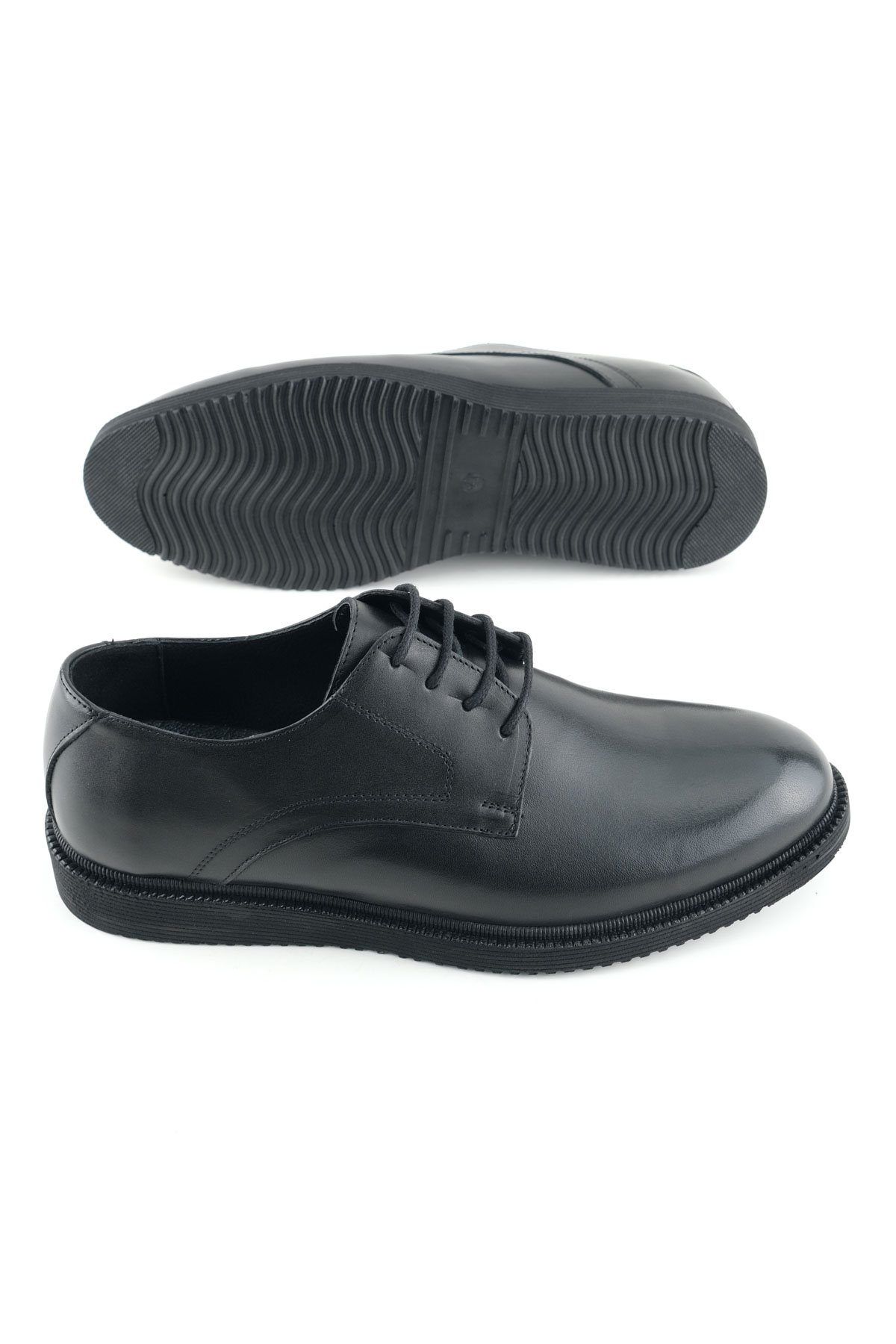 Erkek İç Dış Hakiki Deri Ortopedik Rahat Taban Bağcıklı Ayarlanabilir Günlük Klasik Ayakkabı - Görsel 6