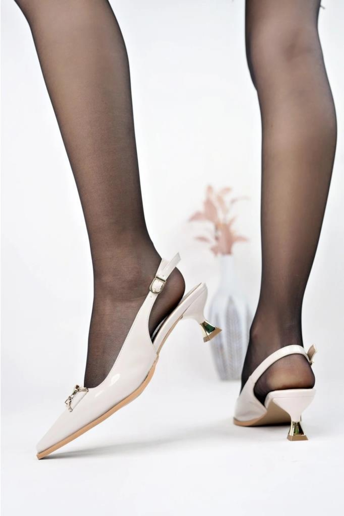 Pisagor Ps-31980 Kadın 4 Cm Arkası Açık Ayakkabı - Görsel 4