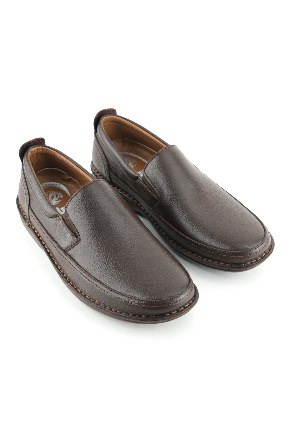 Erkek Yazlık İç Dış Hakiki Deri Ortopedik Rahat Klimalı Taban Boğazdan Lastikli Esnek Günlük Ayakkabı - Görsel 4