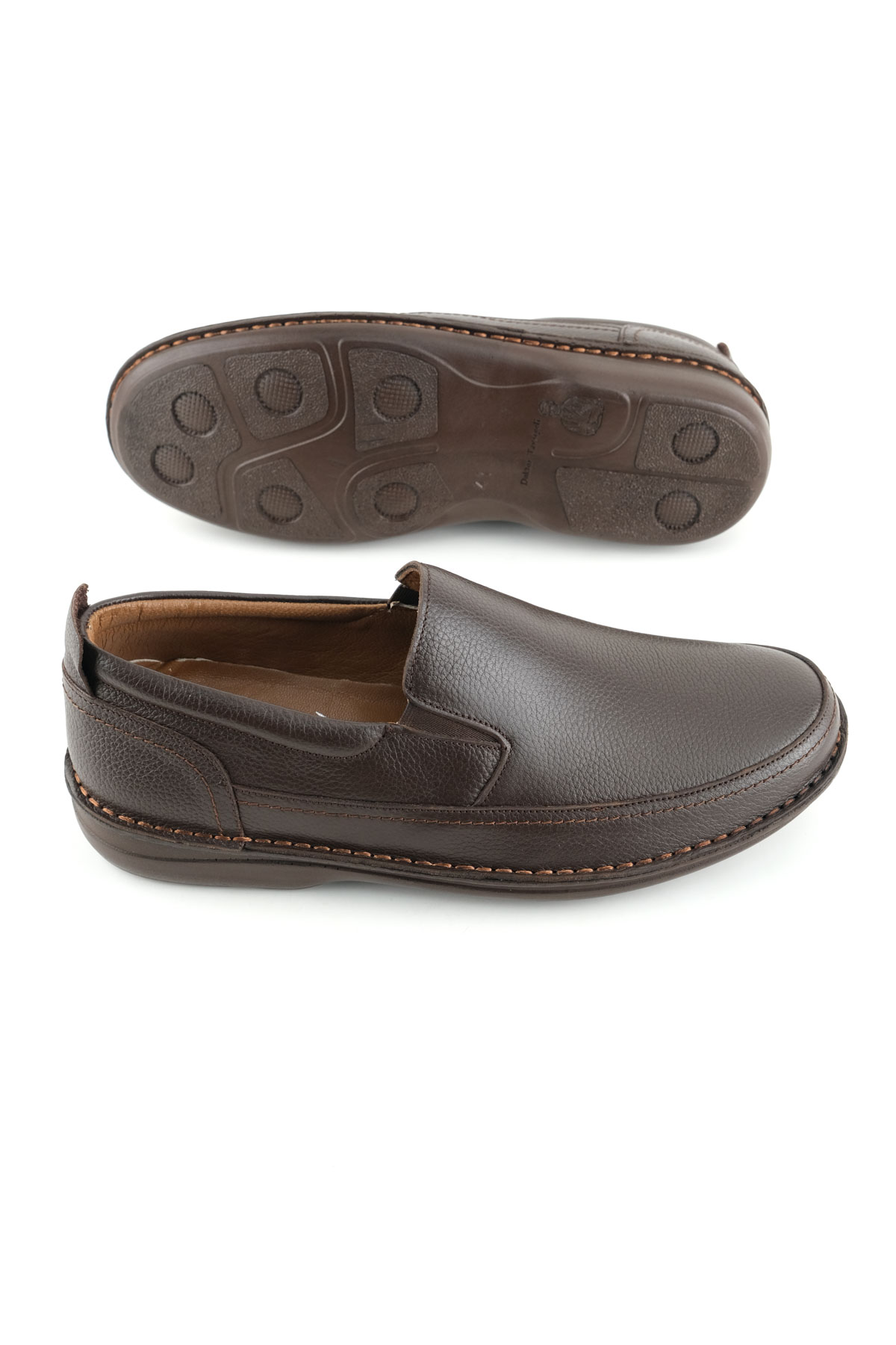 Erkek Yazlık İç Dış Hakiki Deri Ortopedik Rahat Klimalı Taban Boğazdan Lastikli Esnek Günlük Ayakkabı - Görsel 6