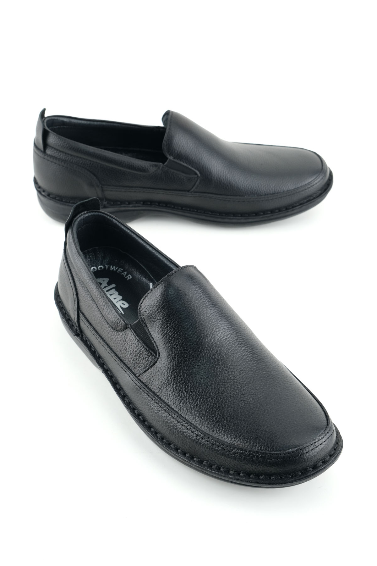 Erkek Yazlık İç Dış Hakiki Deri Ortopedik Rahat Klimalı Taban Boğazdan Lastikli Esnek Günlük Ayakkabı - Görsel 2