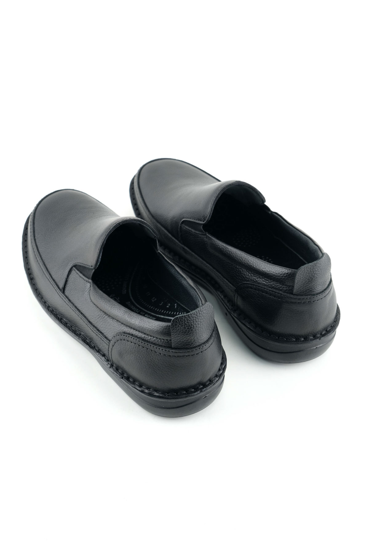 Erkek Yazlık İç Dış Hakiki Deri Ortopedik Rahat Klimalı Taban Boğazdan Lastikli Esnek Günlük Ayakkabı - Görsel 5