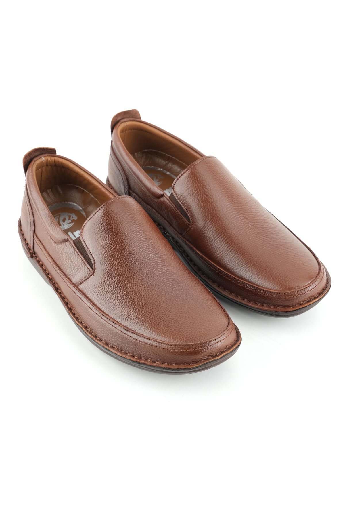 Erkek Yazlık İç Dış Hakiki Deri Ortopedik Rahat Klimalı Taban Boğazdan Lastikli Esnek Günlük Ayakkabı - Görsel 4