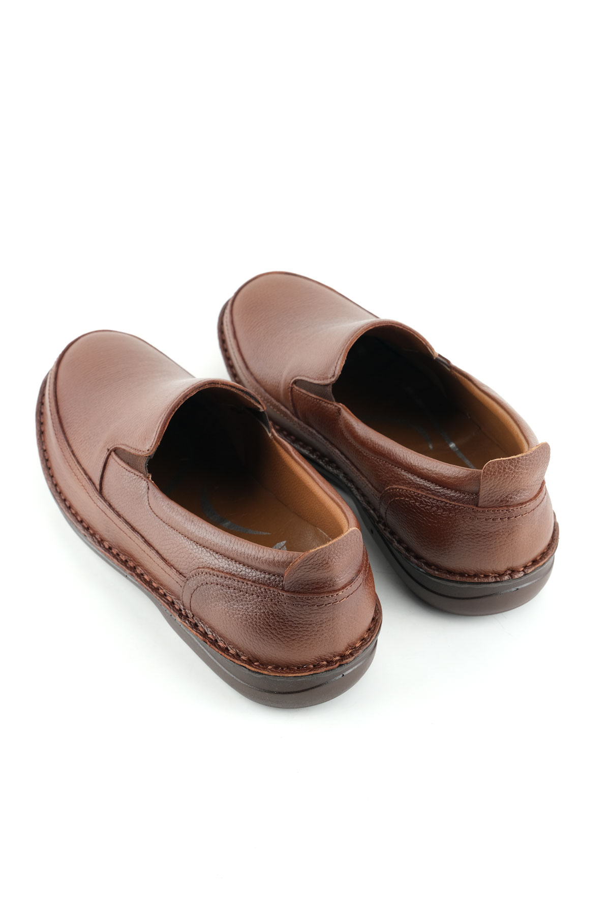 Erkek Yazlık İç Dış Hakiki Deri Ortopedik Rahat Klimalı Taban Boğazdan Lastikli Esnek Günlük Ayakkabı - Görsel 5