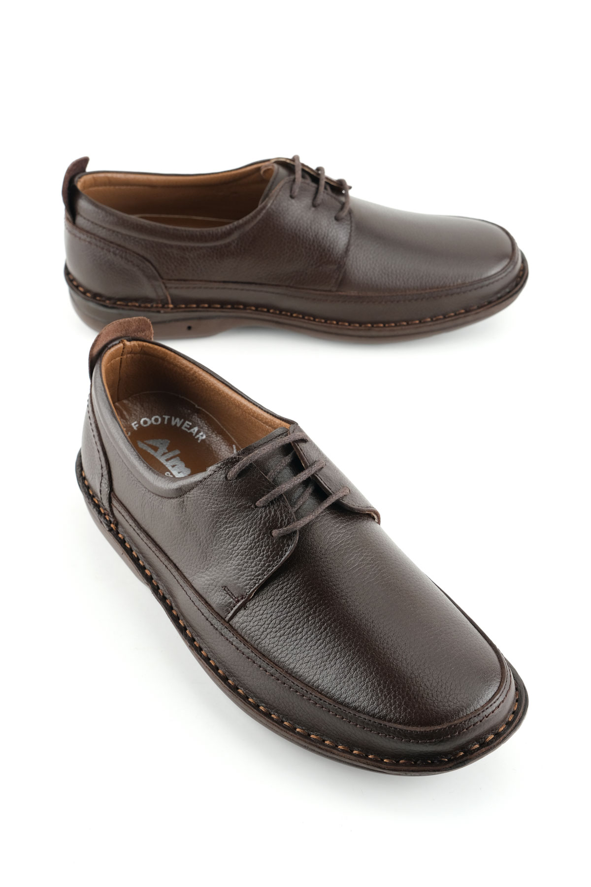 Erkek Yazlık İç Dış Hakiki Deri Ortopedik Rahat Klimalı Taban Bağcıklı Ayarlanabilir Günlük Klasik Ayakkabı - Görsel 2