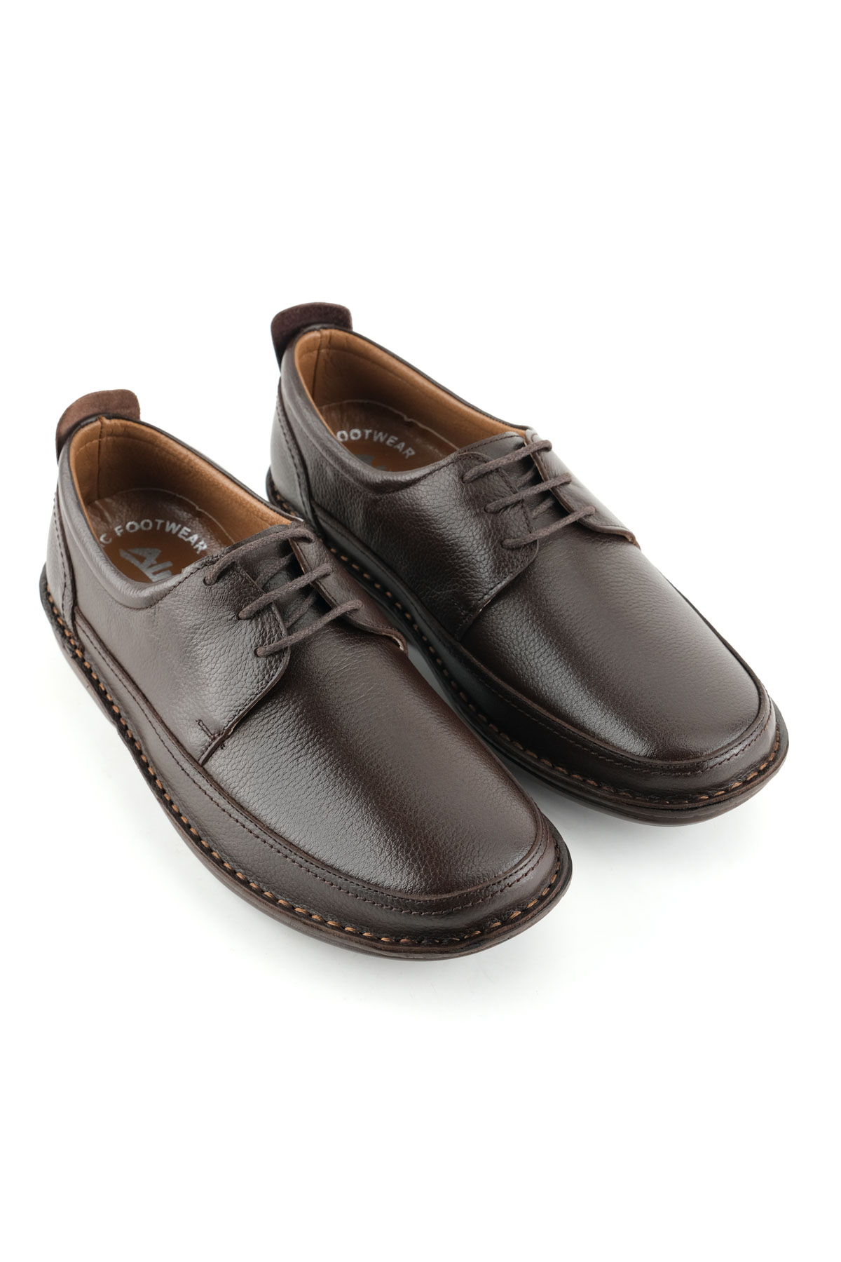 Erkek Yazlık İç Dış Hakiki Deri Ortopedik Rahat Klimalı Taban Bağcıklı Ayarlanabilir Günlük Klasik Ayakkabı - Görsel 4