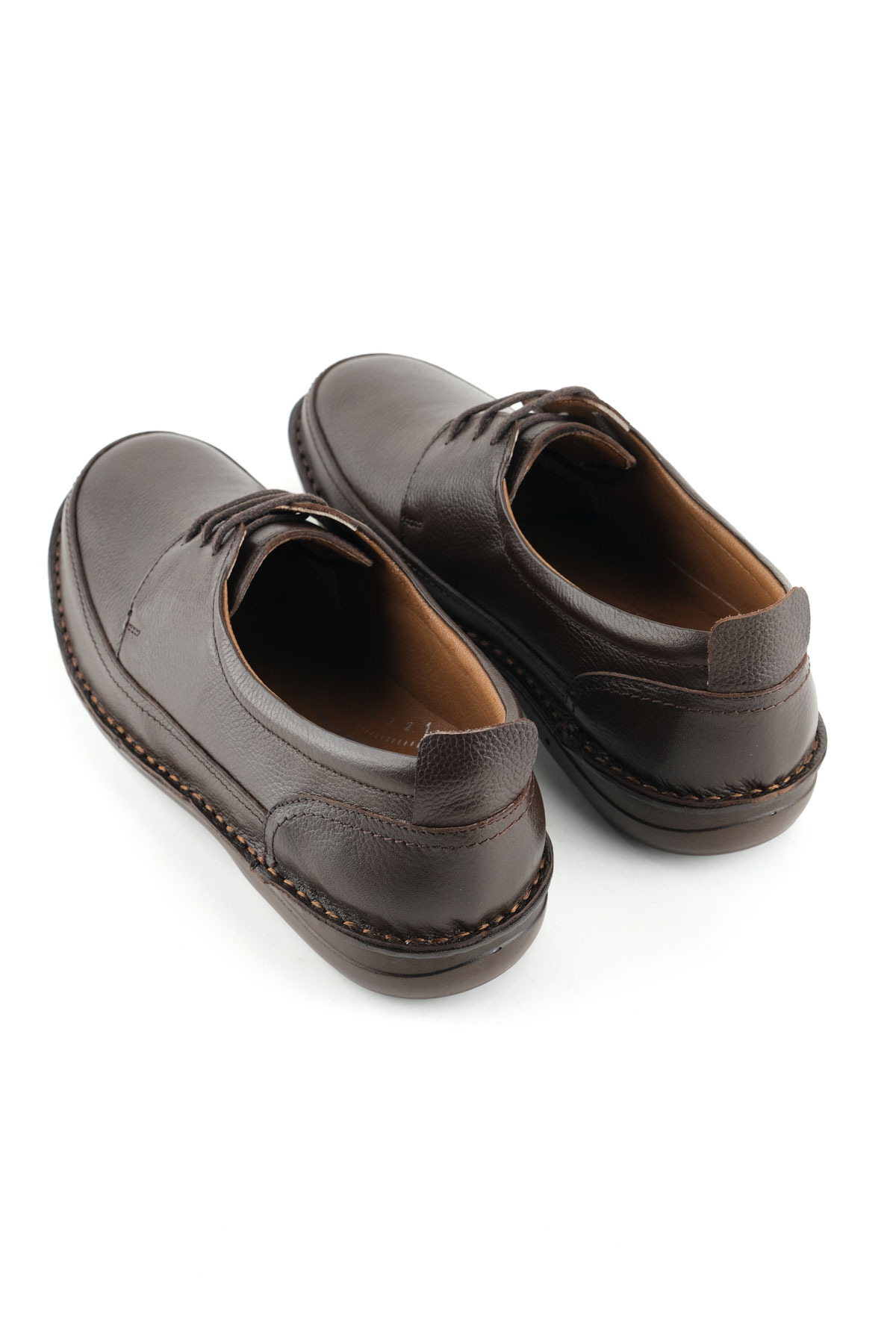 Erkek Yazlık İç Dış Hakiki Deri Ortopedik Rahat Klimalı Taban Bağcıklı Ayarlanabilir Günlük Klasik Ayakkabı - Görsel 5