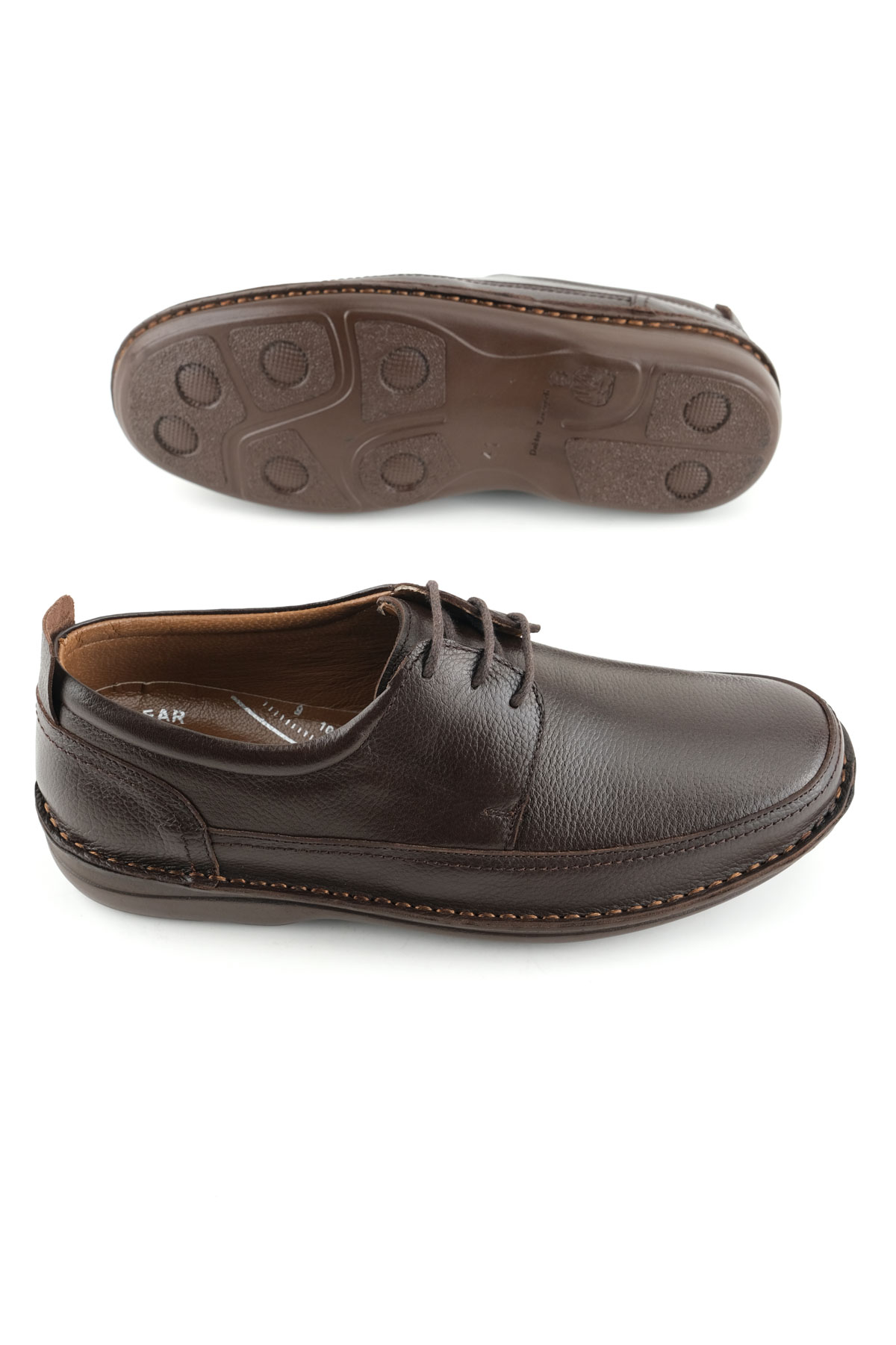 Erkek Yazlık İç Dış Hakiki Deri Ortopedik Rahat Klimalı Taban Bağcıklı Ayarlanabilir Günlük Klasik Ayakkabı - Görsel 6