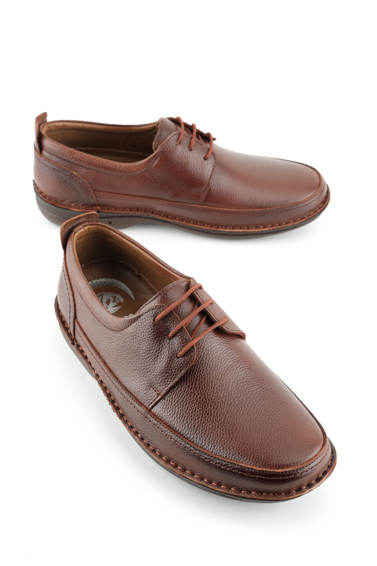 Erkek Yazlık İç Dış Hakiki Deri Ortopedik Rahat Klimalı Taban Bağcıklı Ayarlanabilir Günlük Klasik Ayakkabı - Görsel 2