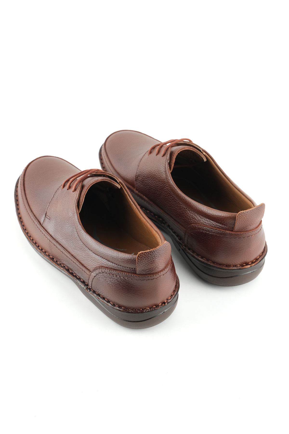 Erkek Yazlık İç Dış Hakiki Deri Ortopedik Rahat Klimalı Taban Bağcıklı Ayarlanabilir Günlük Klasik Ayakkabı - Görsel 5