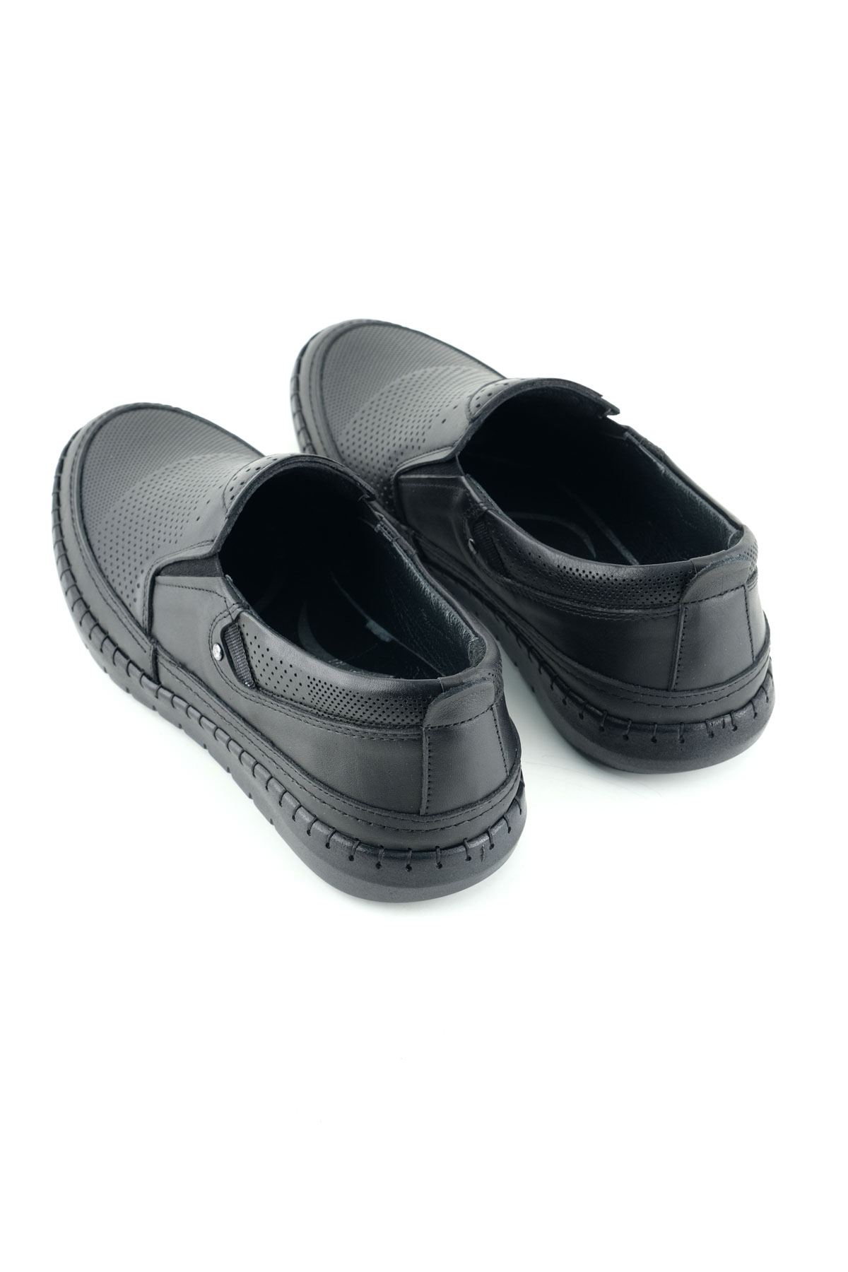 Erkek Yazlık İç Dış Hakiki Deri Ortopedik Rahat Taban Boğazdan Lastikli Esnek Günlük Ayakkabı - Görsel 5