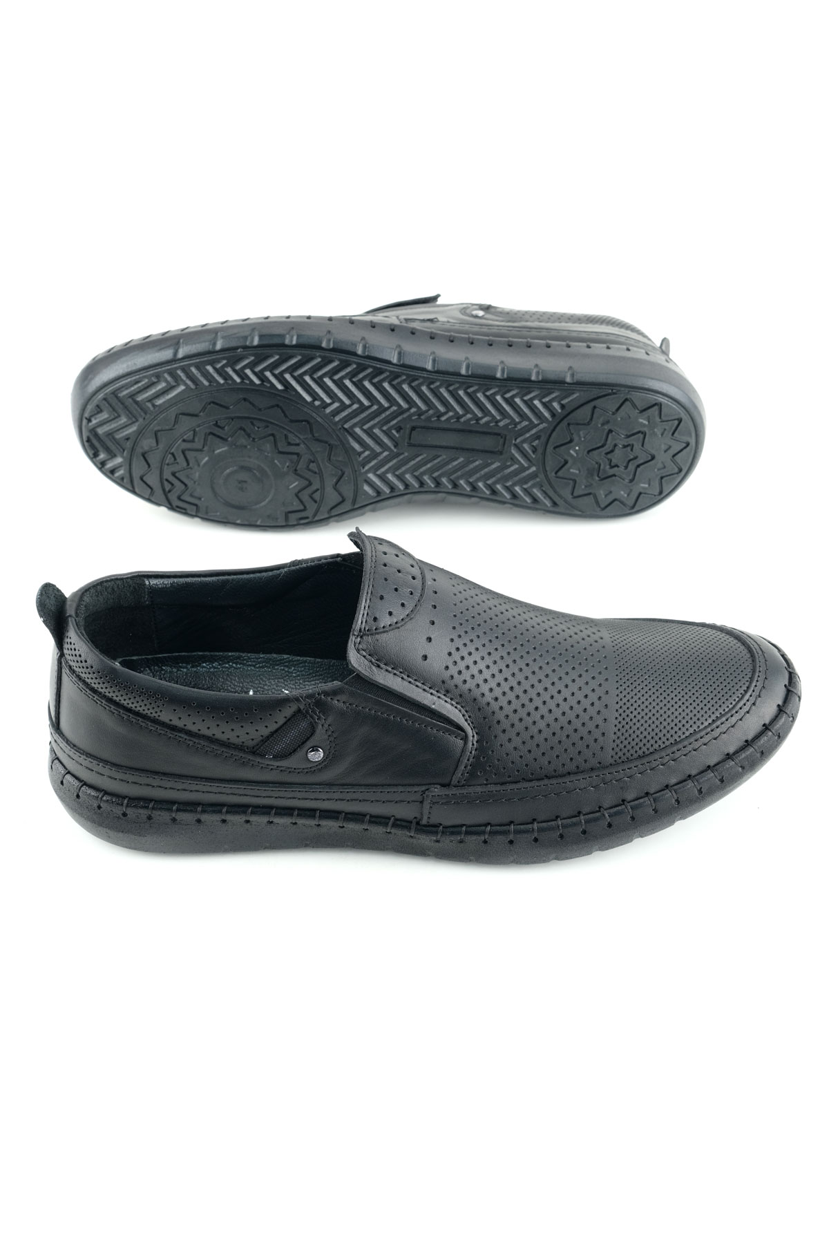 Erkek Yazlık İç Dış Hakiki Deri Ortopedik Rahat Taban Boğazdan Lastikli Esnek Günlük Ayakkabı - Görsel 6