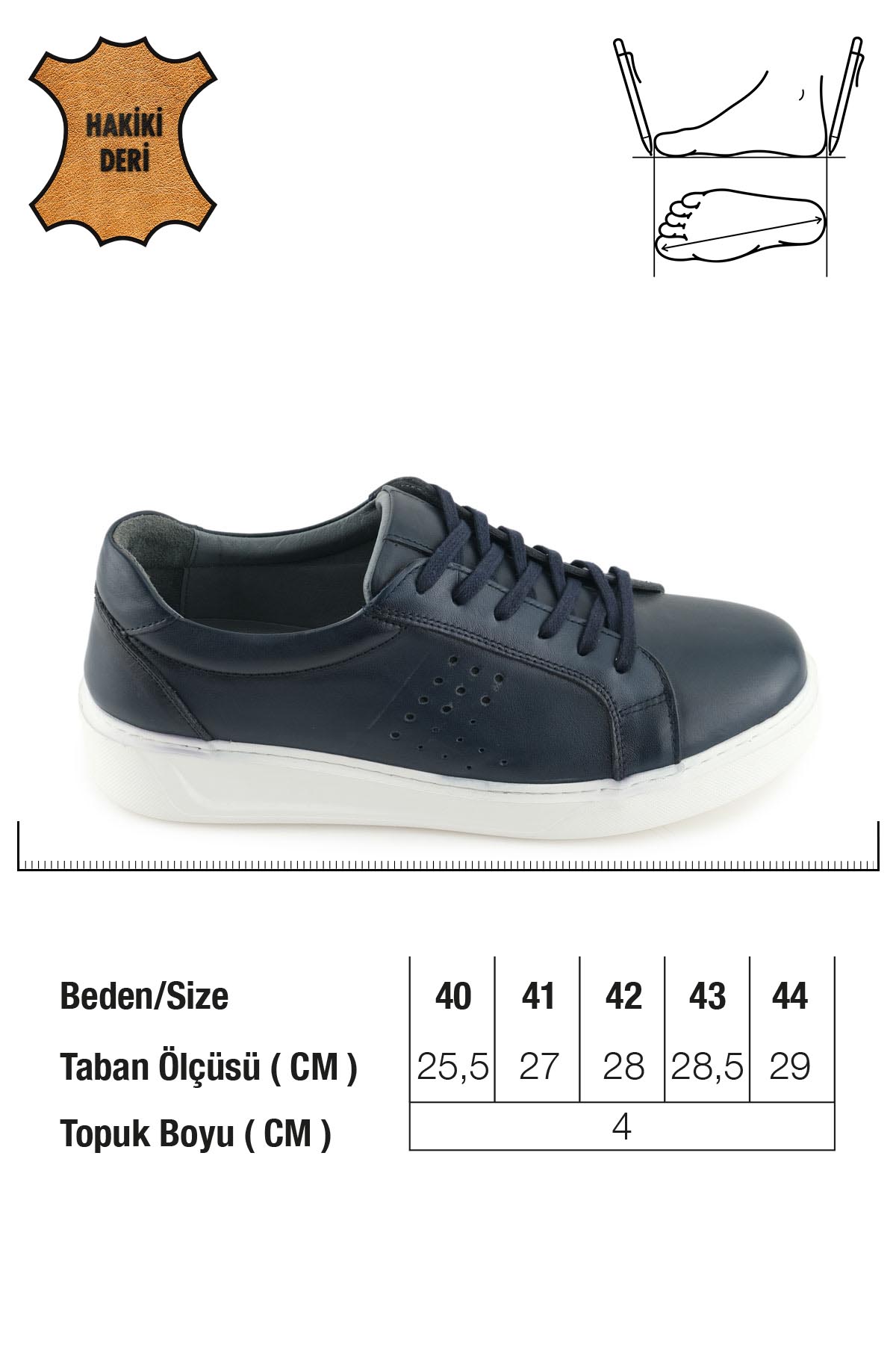 Erkek İç Dış Hakiki Deri Ortopedik Rahat Taban Bağcıklı Ayarlanabilir Günlük Spor Ayakkabı - Görsel 3